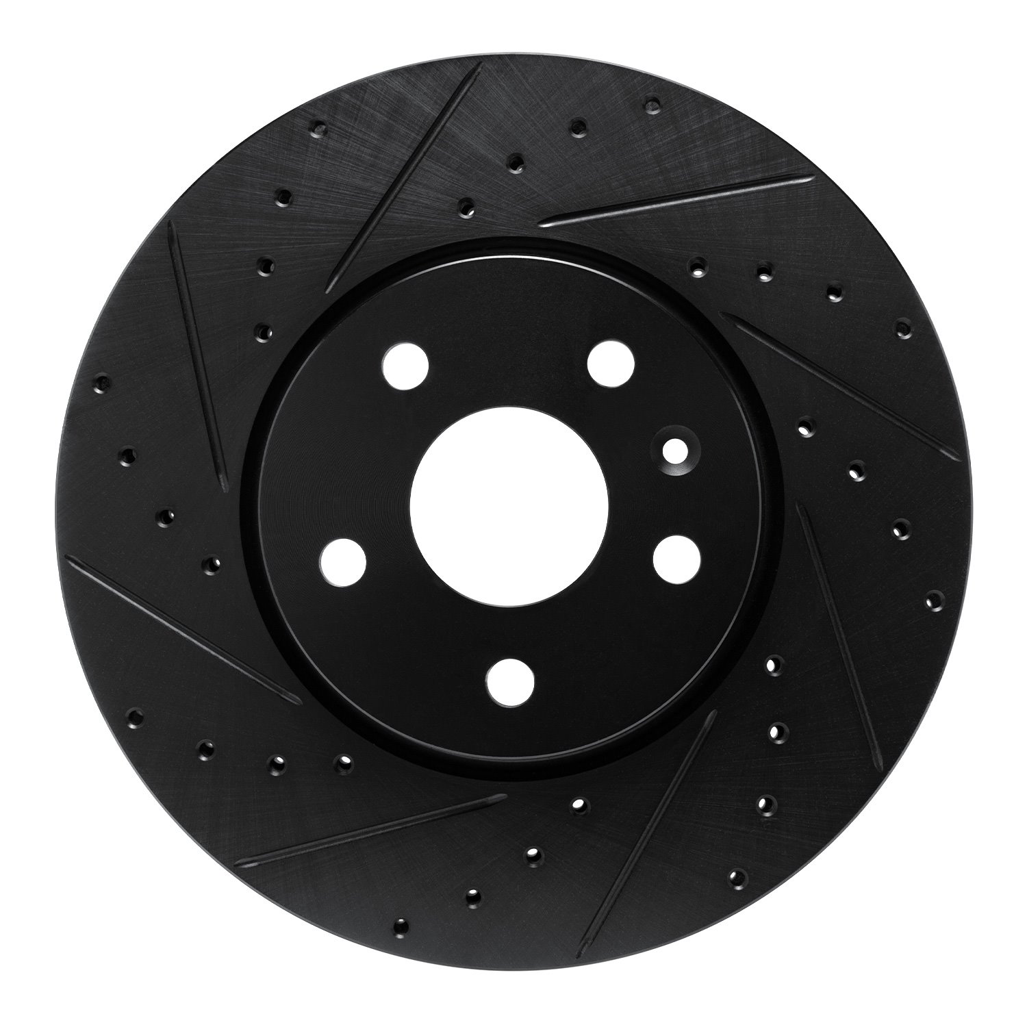 633-46061L Drilled/Slotted Brake Rotor [Black], Fits Select GM, Position: Front Left