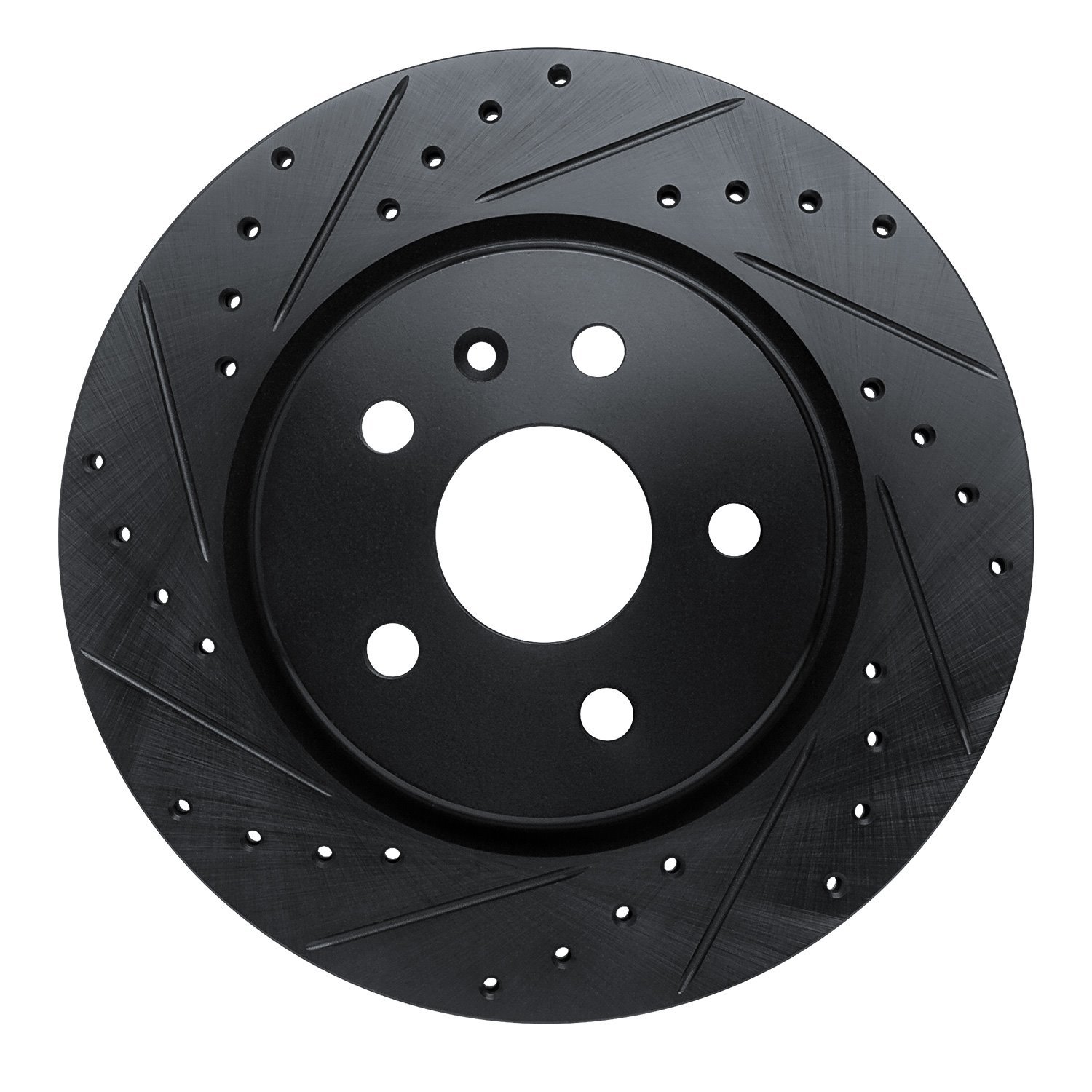 633-46062L Drilled/Slotted Brake Rotor [Black], Fits Select GM, Position: Rear Left