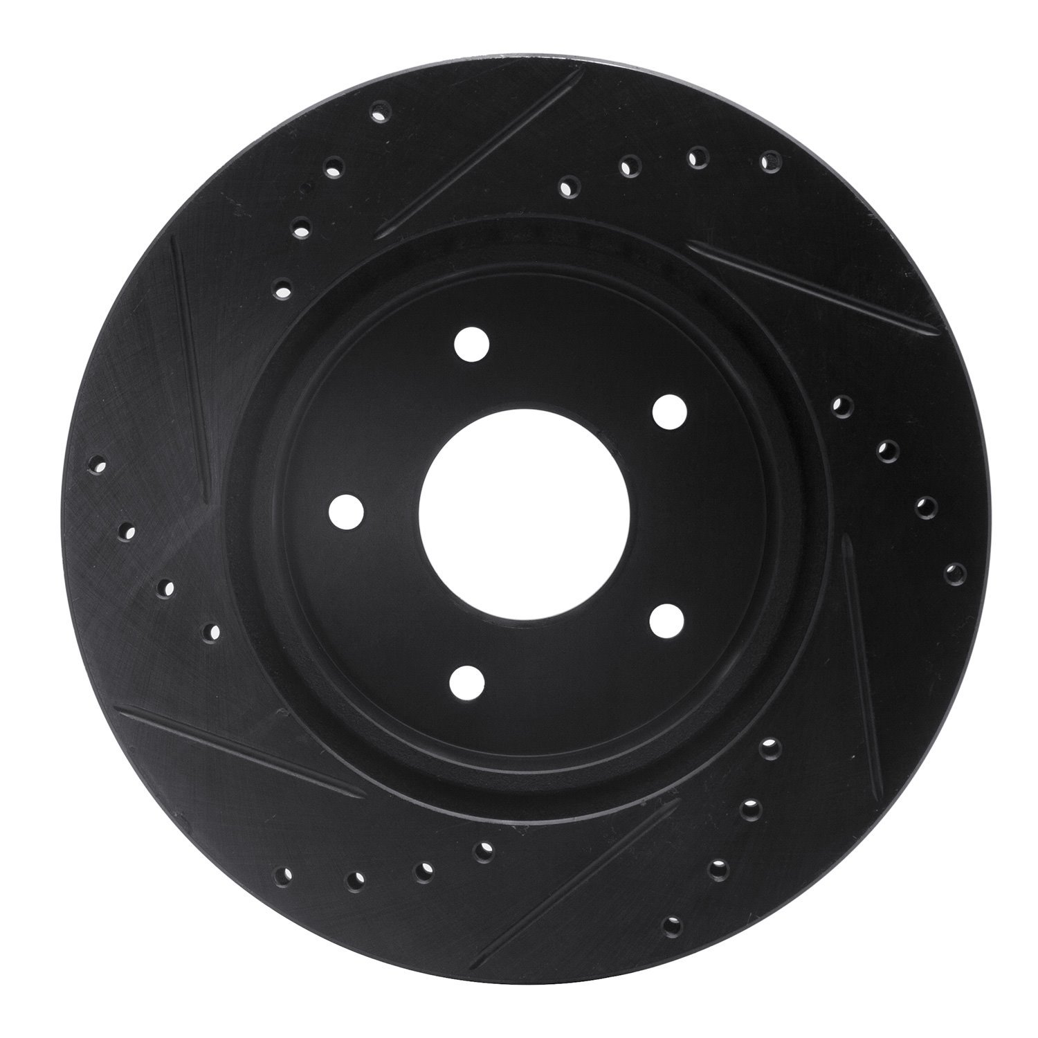 633-47011R Drilled/Slotted Brake Rotor [Black], 1963-1982 GM, Position: Front Right