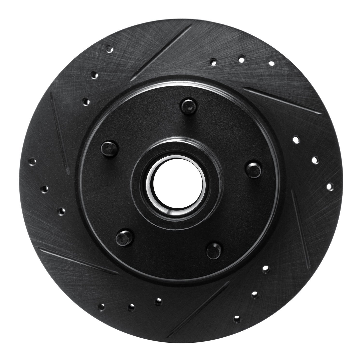 633-47013L Drilled/Slotted Brake Rotor [Black], 1979-1981 GM, Position: Front Left