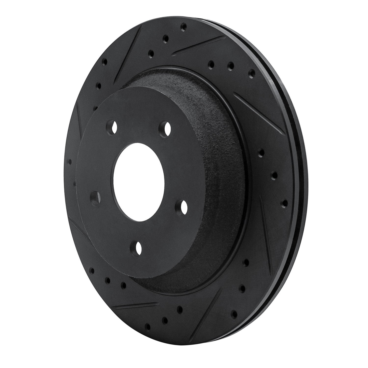 633-47021L Drilled/Slotted Brake Rotor [Black], 1988-1994 GM, Position: Front Left