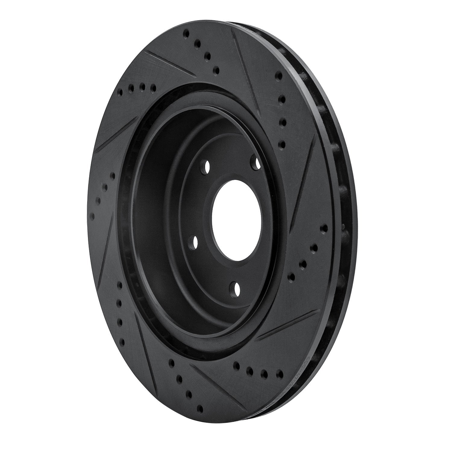 633-47035L Drilled/Slotted Brake Rotor [Black], 2006-2013 GM, Position: Rear Left