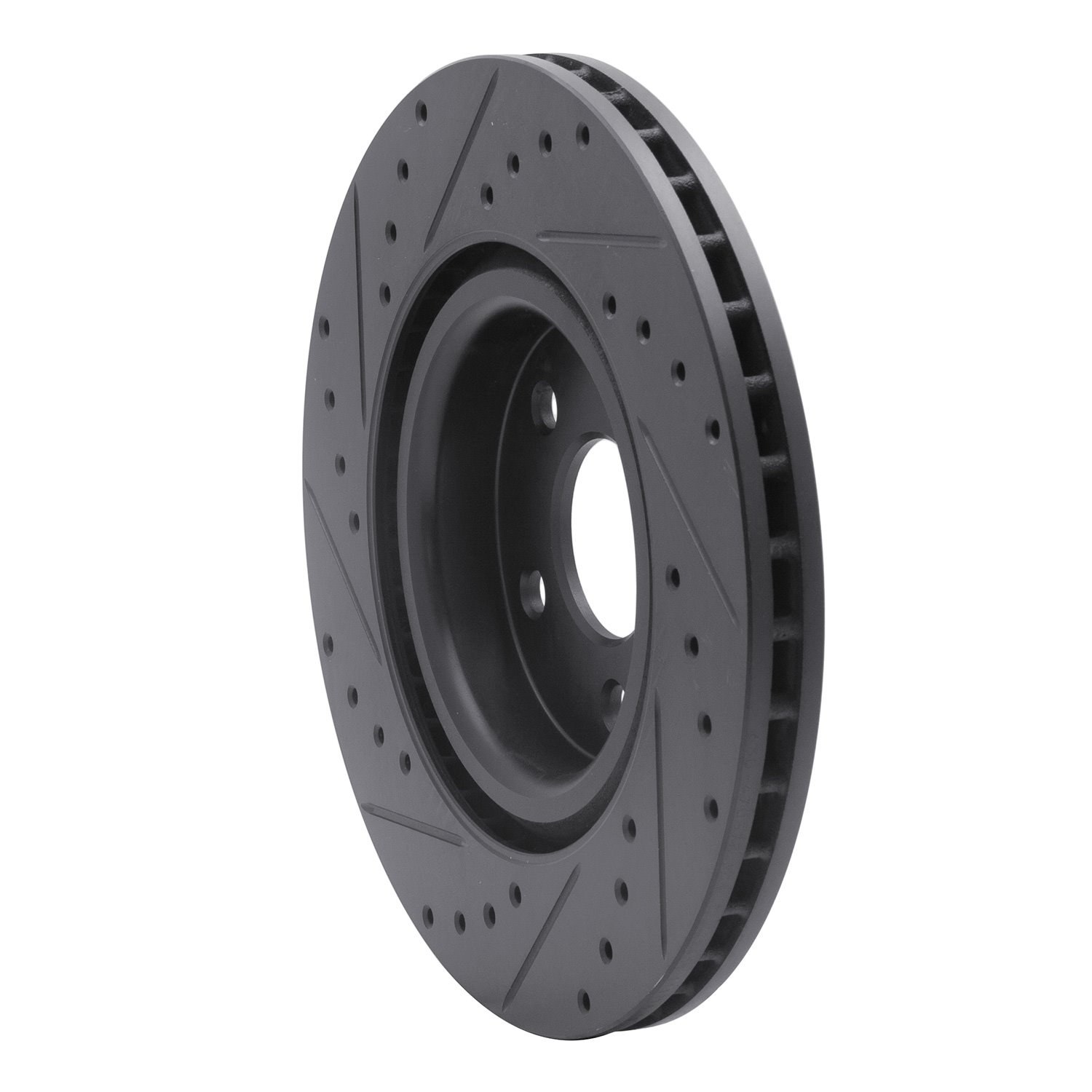 633-47037R Drilled/Slotted Brake Rotor [Black], 2007-2010 GM, Position: Front Right