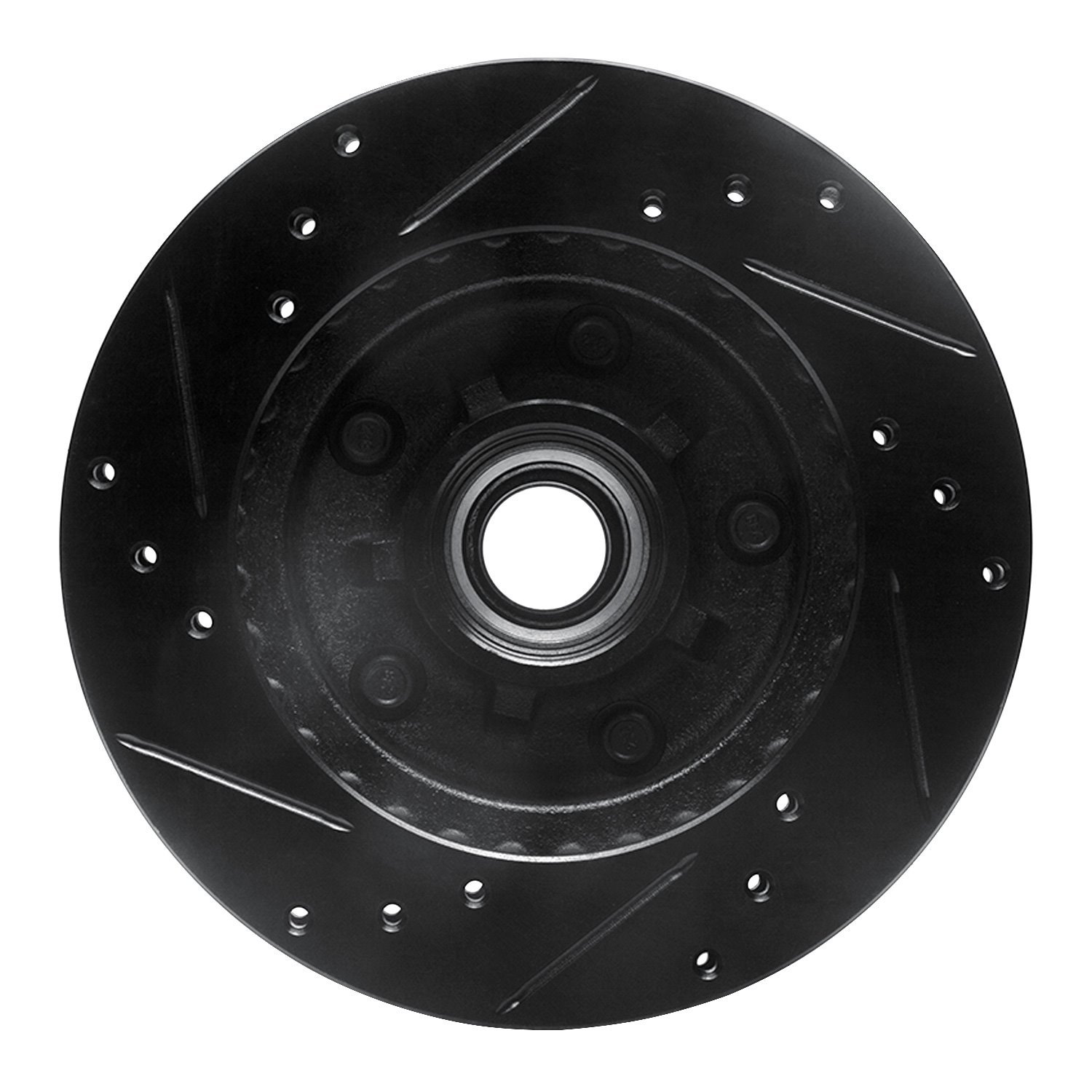633-47062R Drilled/Slotted Brake Rotor [Black], 1982-1995 GM, Position: Front Right