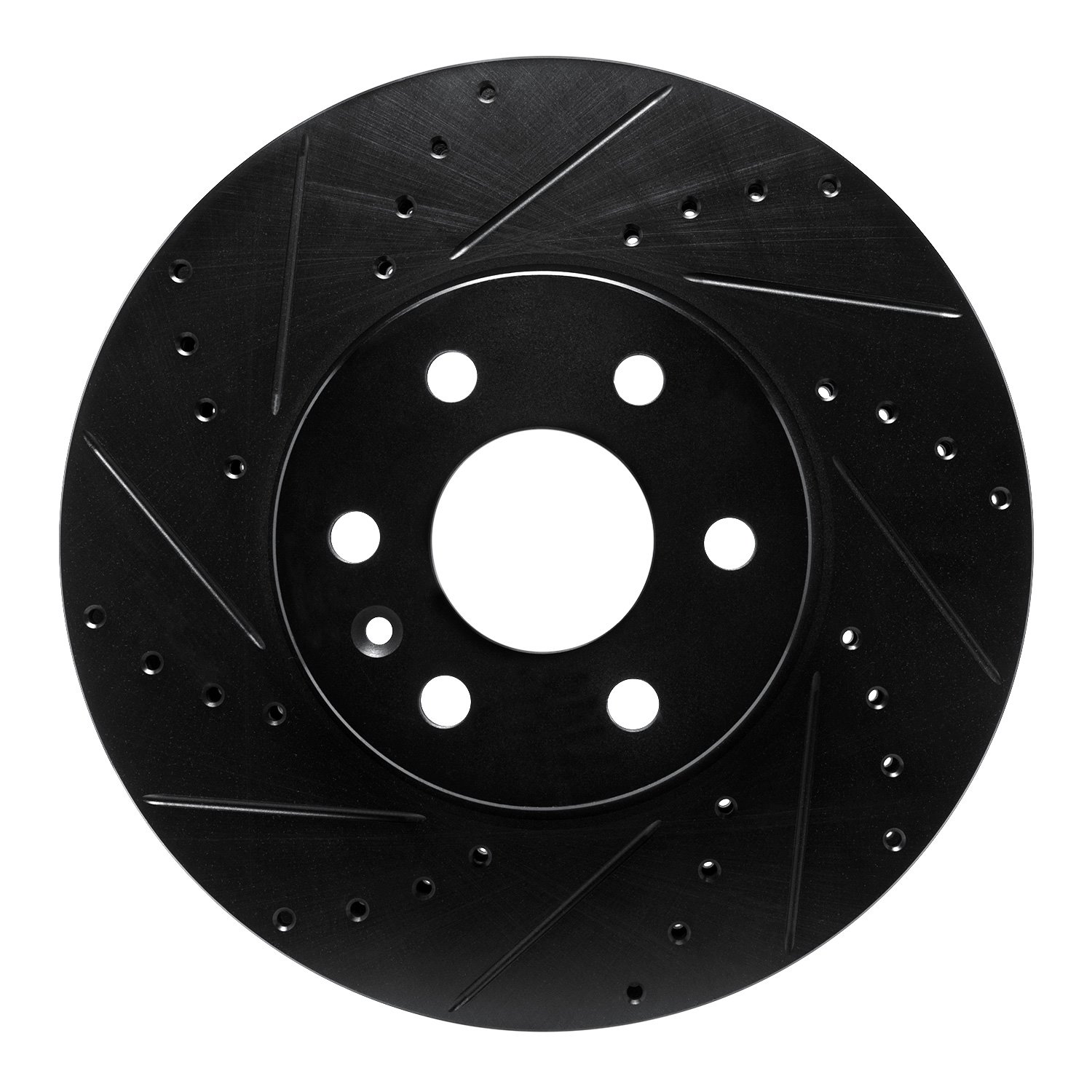 633-47087L Drilled/Slotted Brake Rotor [Black], Fits Select GM, Position: Front Left