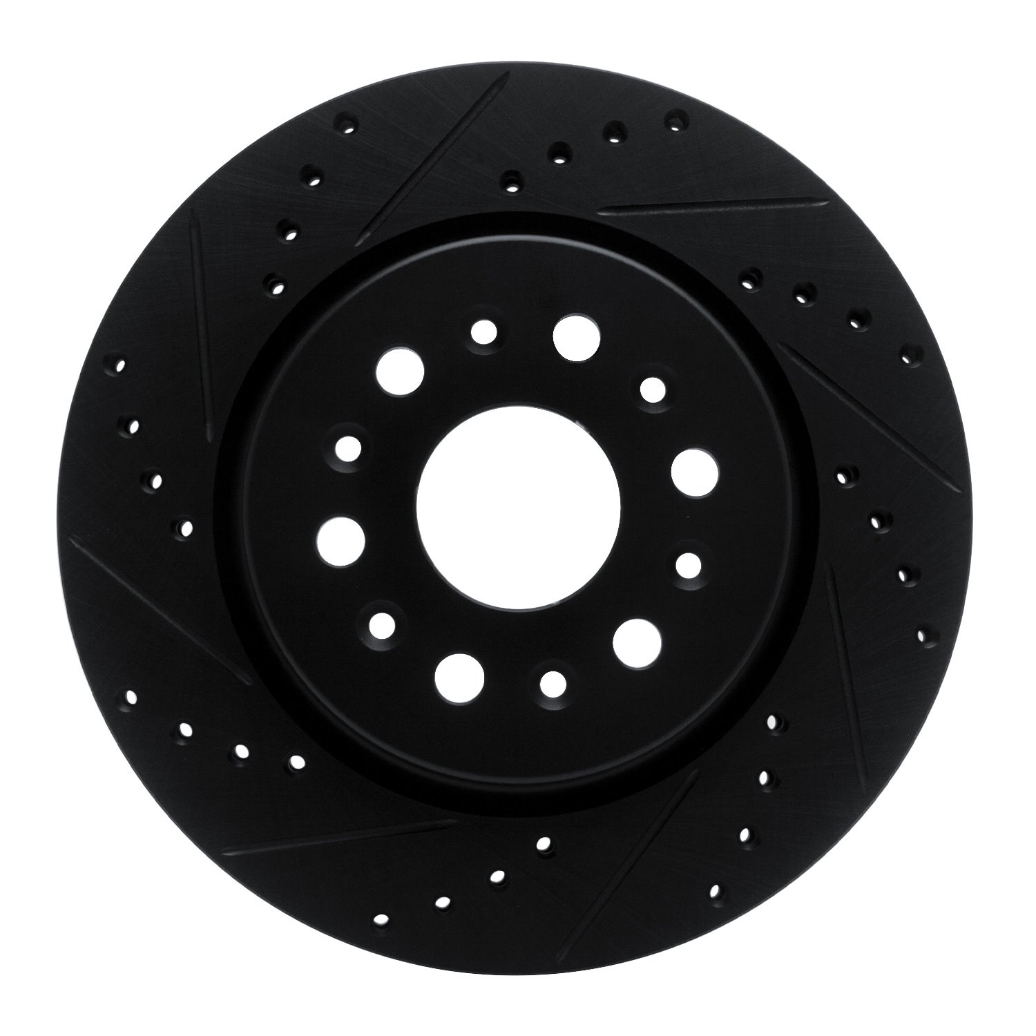 633-48000L Drilled/Slotted Brake Rotor [Black], Fits Select GM, Position: Rear Left