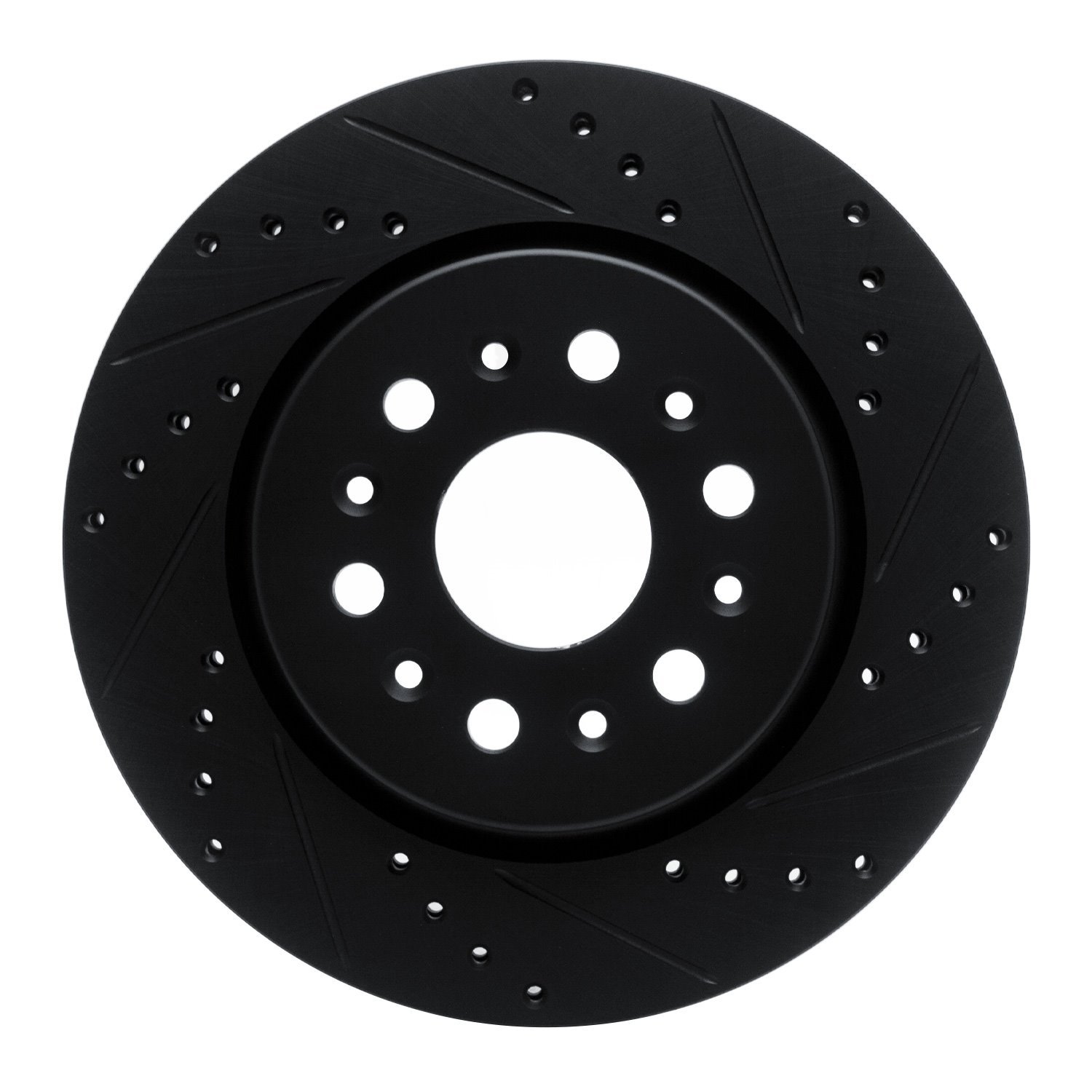 633-48000R Drilled/Slotted Brake Rotor [Black], Fits Select GM, Position: Rear Right