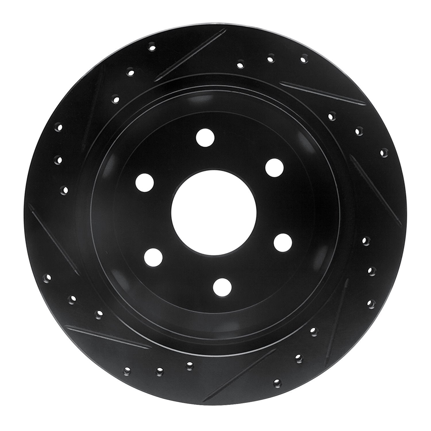 633-48037R Drilled/Slotted Brake Rotor [Black], 1999-2007 GM, Position: Rear Right