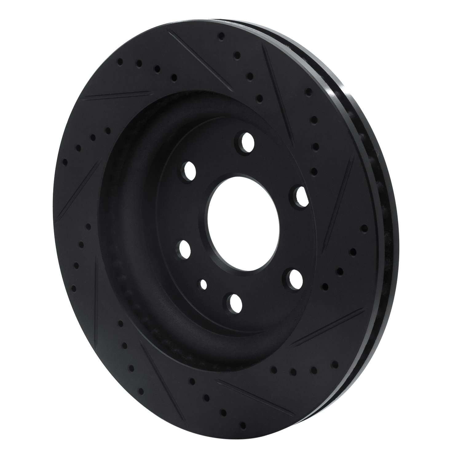 633-48054L Drilled/Slotted Brake Rotor [Black], 2007-2017 GM, Position: Front Left