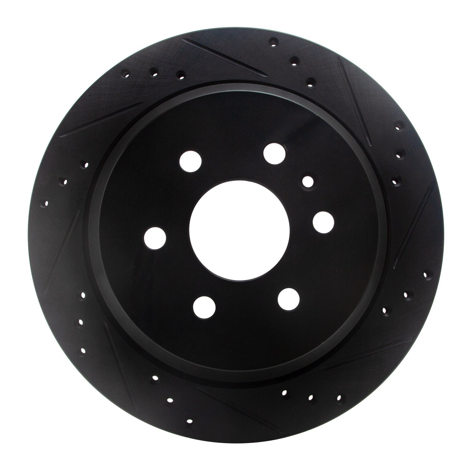 633-48063R Drilled/Slotted Brake Rotor [Black], 2015-2020 GM, Position: Rear Right