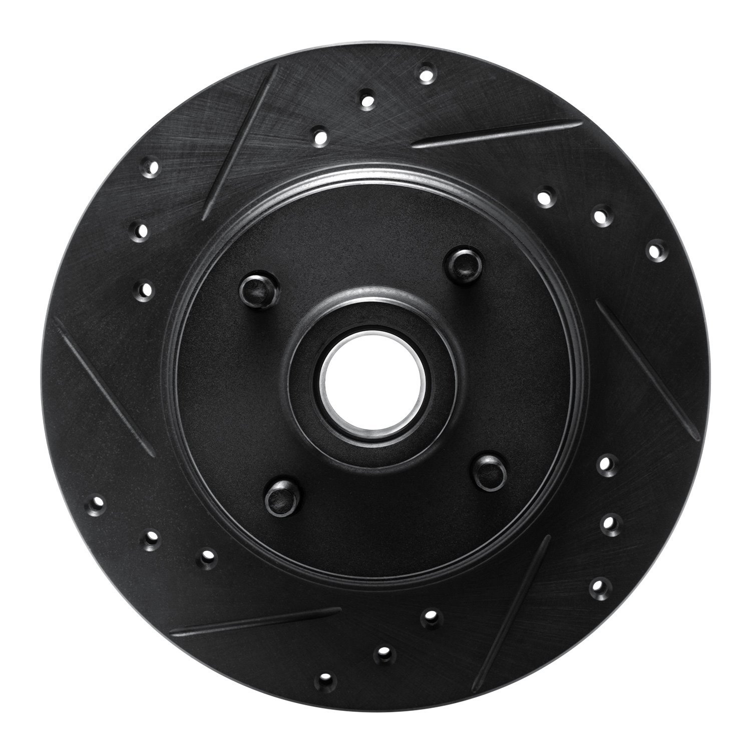 633-52001L Drilled/Slotted Brake Rotor [Black], 1976-1980 GM, Position: Front Left