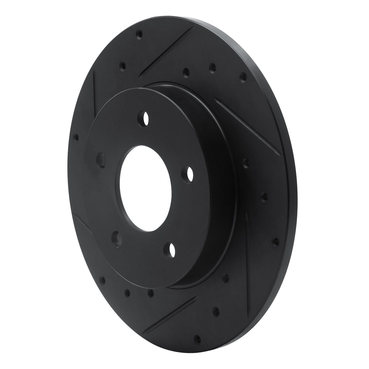 633-52010L Drilled/Slotted Brake Rotor [Black], 1992-2005 GM, Position: Rear Left