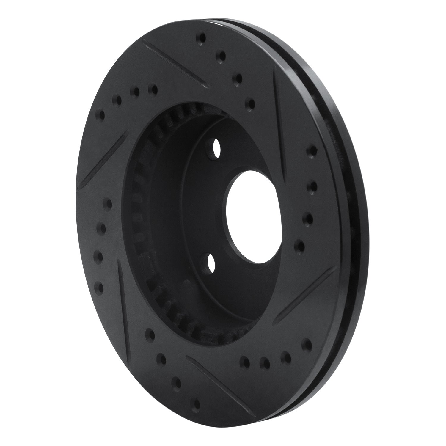 633-54001L Drilled/Slotted Brake Rotor [Black], 1990-2001 Ford/Lincoln/Mercury/Mazda, Position: Front Left
