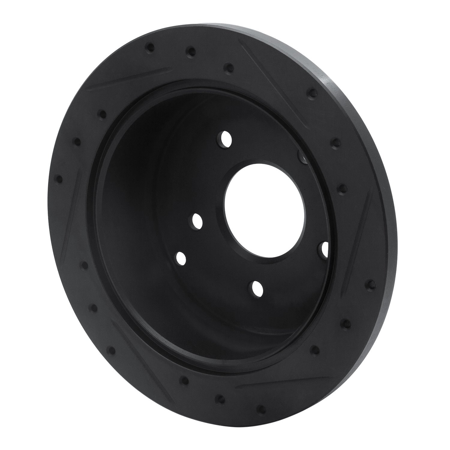 633-54014L Drilled/Slotted Brake Rotor [Black], 1974-1980 Ford/Lincoln/Mercury/Mazda, Position: Front Left