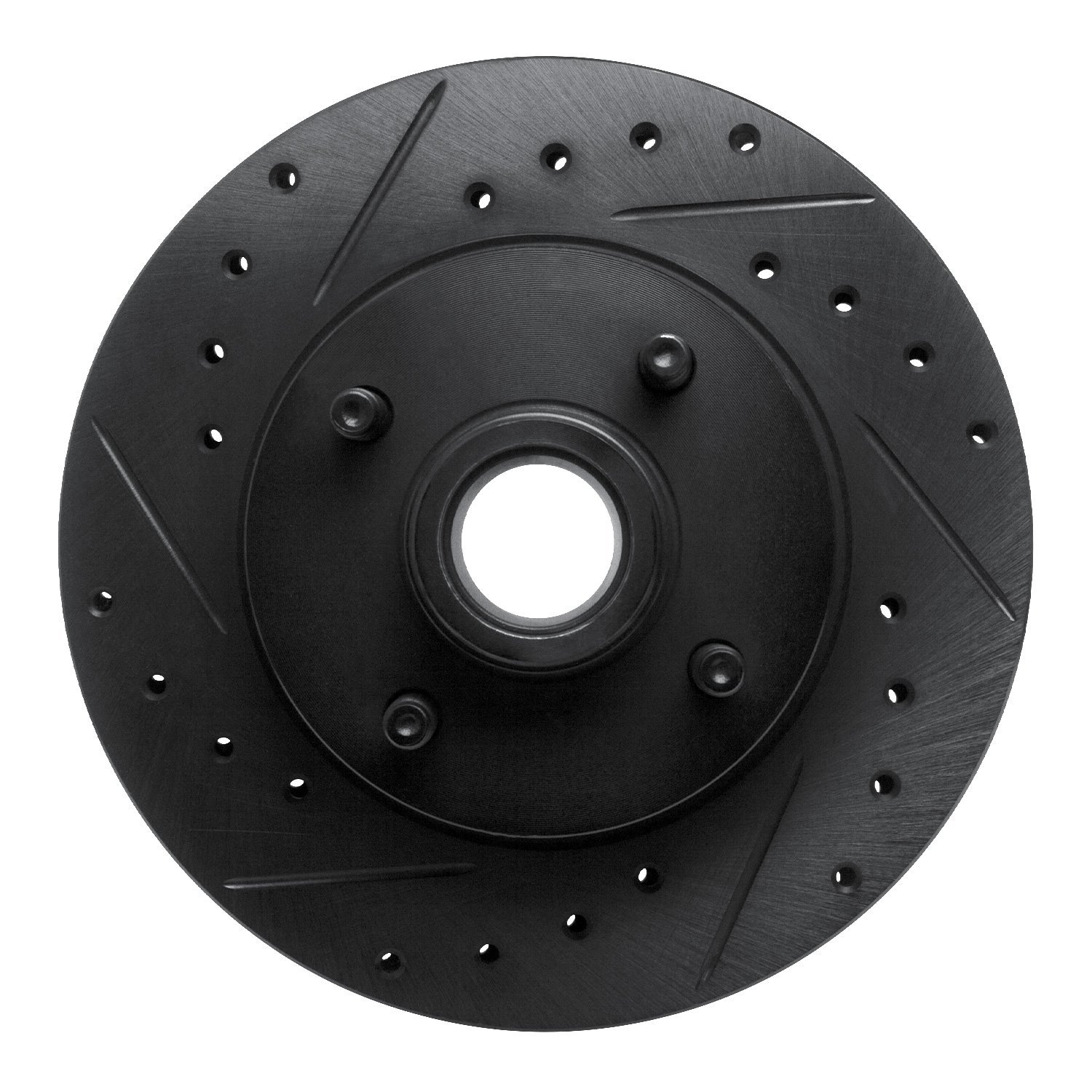 633-54015L Drilled/Slotted Brake Rotor [Black], 1978-1993 Ford/Lincoln/Mercury/Mazda, Position: Front Left