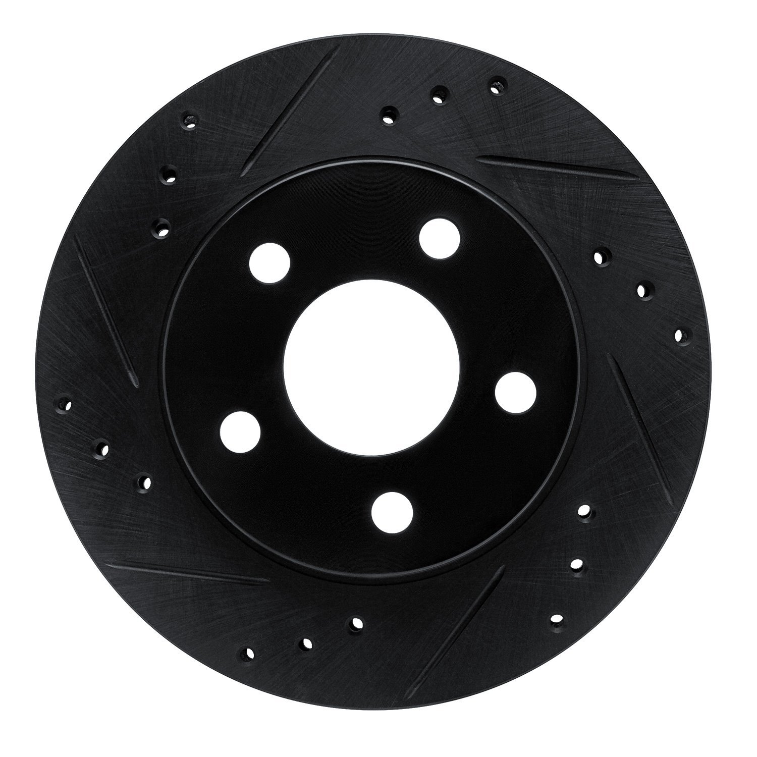 633-54020L Drilled/Slotted Brake Rotor [Black], 1986-1992 Ford/Lincoln/Mercury/Mazda, Position: Front Left,Rear Left