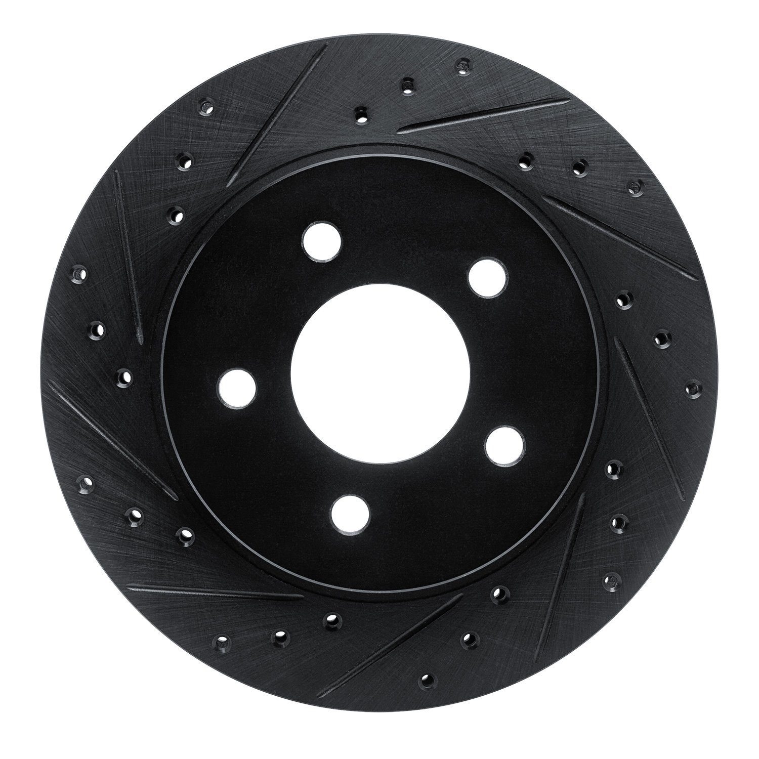 633-54021L Drilled/Slotted Brake Rotor [Black], 1982-1990 Ford/Lincoln/Mercury/Mazda, Position: Rear Left