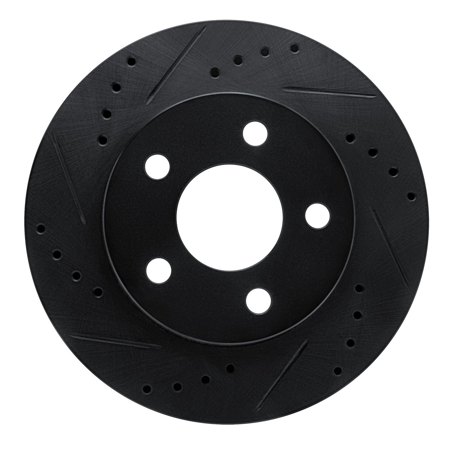 633-54022L Drilled/Slotted Brake Rotor [Black], 1986-1992 Ford/Lincoln/Mercury/Mazda, Position: Front Left