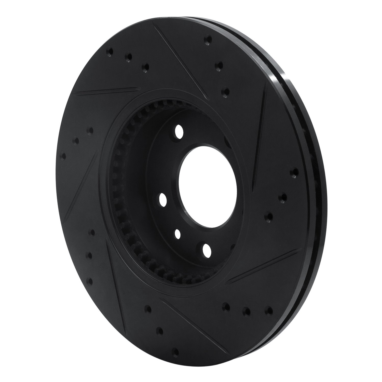 633-54059L Drilled/Slotted Brake Rotor [Black], 2006-2013 Ford/Lincoln/Mercury/Mazda, Position: Front Left