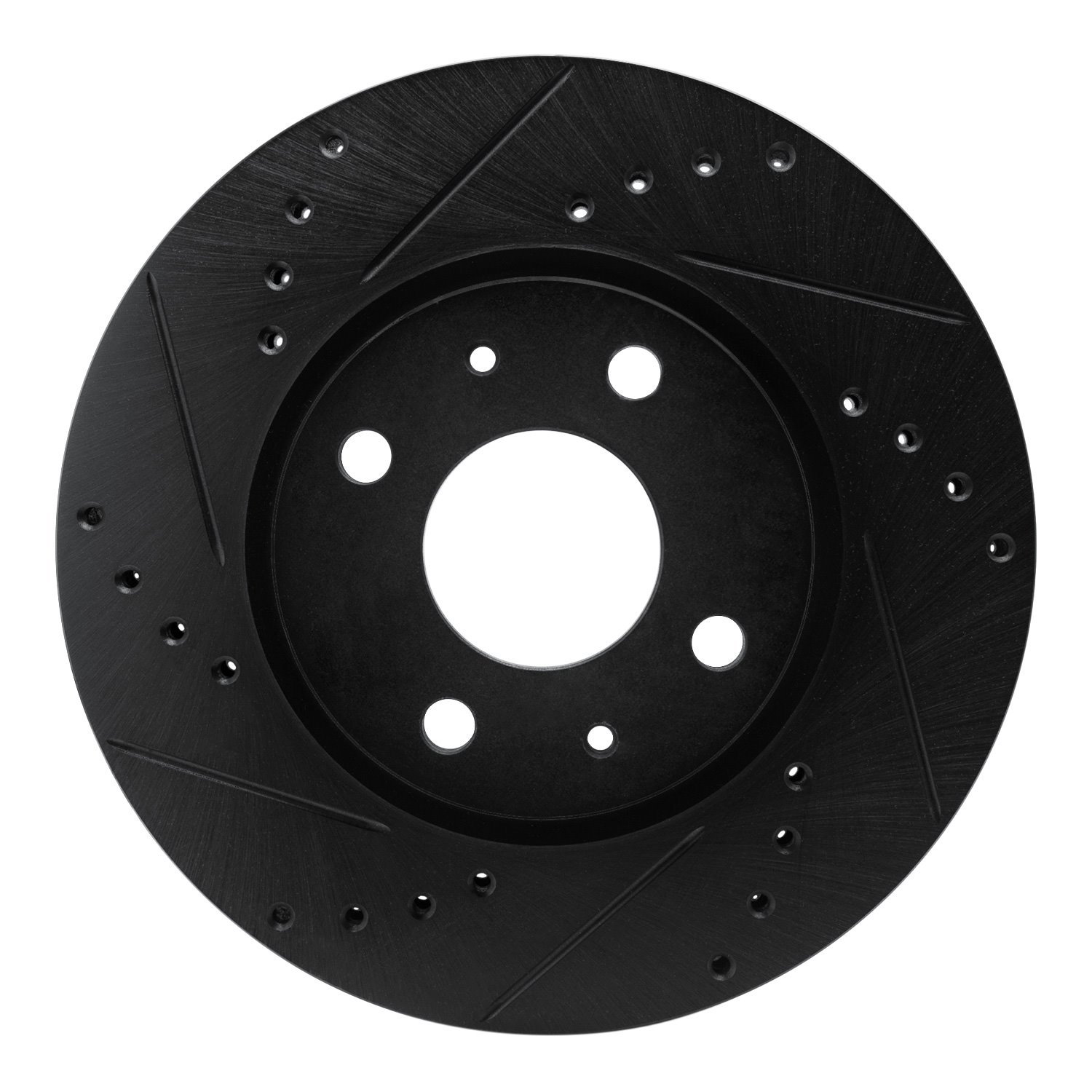 633-54061L Drilled/Slotted Brake Rotor [Black], 2008-2011 Ford/Lincoln/Mercury/Mazda, Position: Front Left
