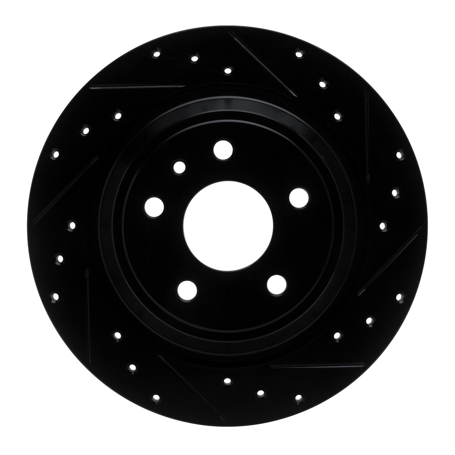 633-54068R Drilled/Slotted Brake Rotor [Black], 2013-2020 Ford/Lincoln/Mercury/Mazda, Position: Rear Right