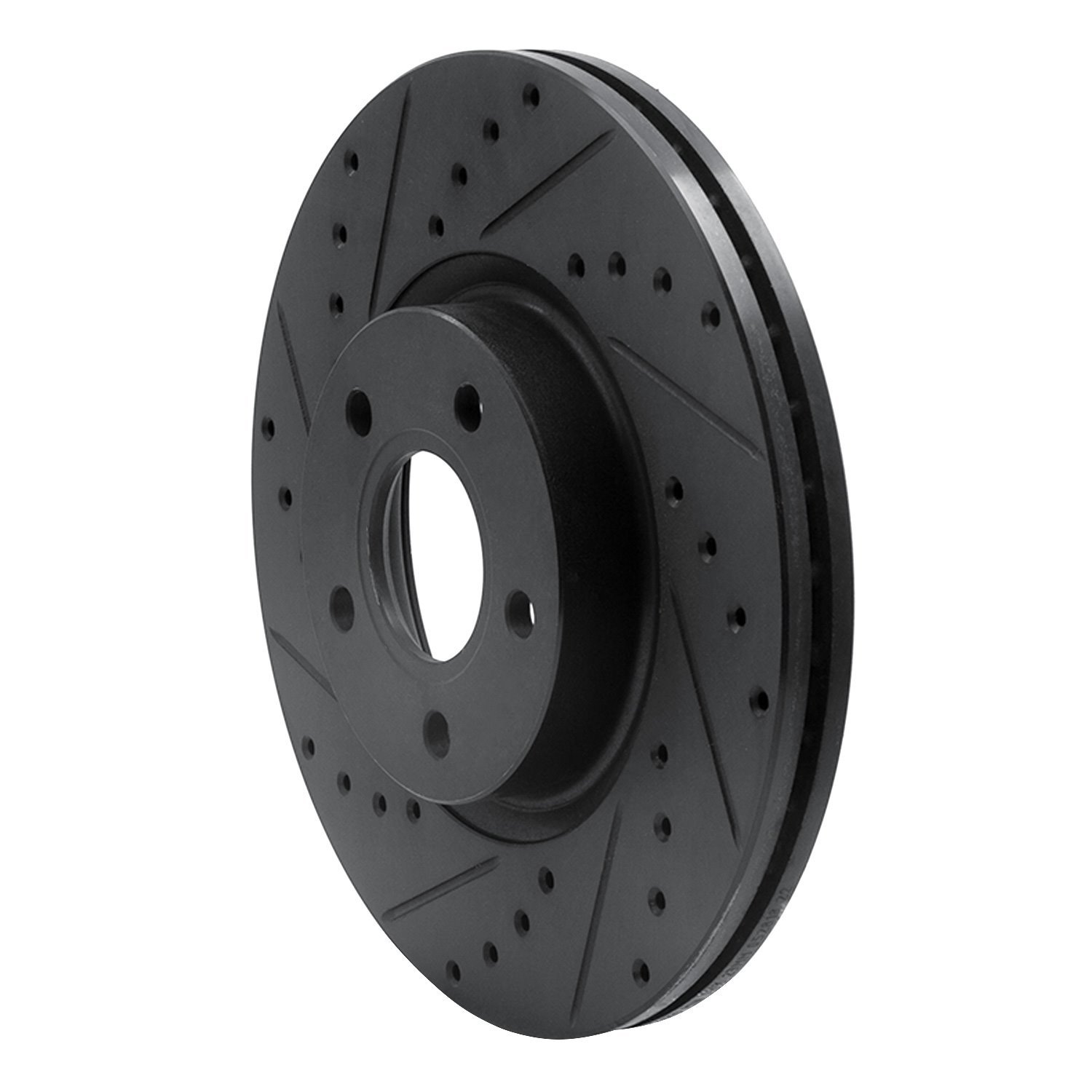 633-54069L Drilled/Slotted Brake Rotor [Black], 2004-2019 Multiple Makes/Models, Position: Front Left