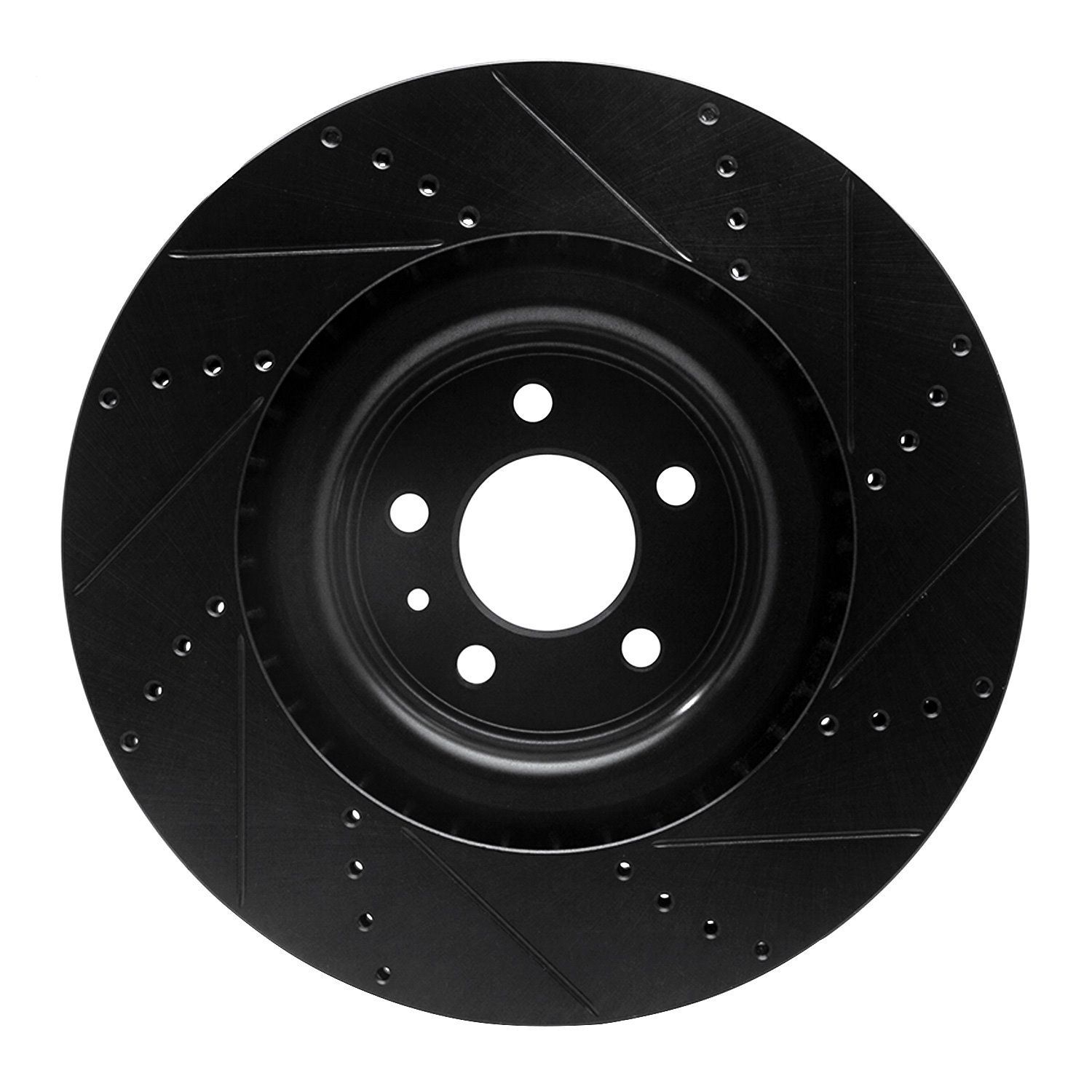 633-54071L Drilled/Slotted Brake Rotor [Black], 2013-2014 Ford/Lincoln/Mercury/Mazda, Position: Front Left
