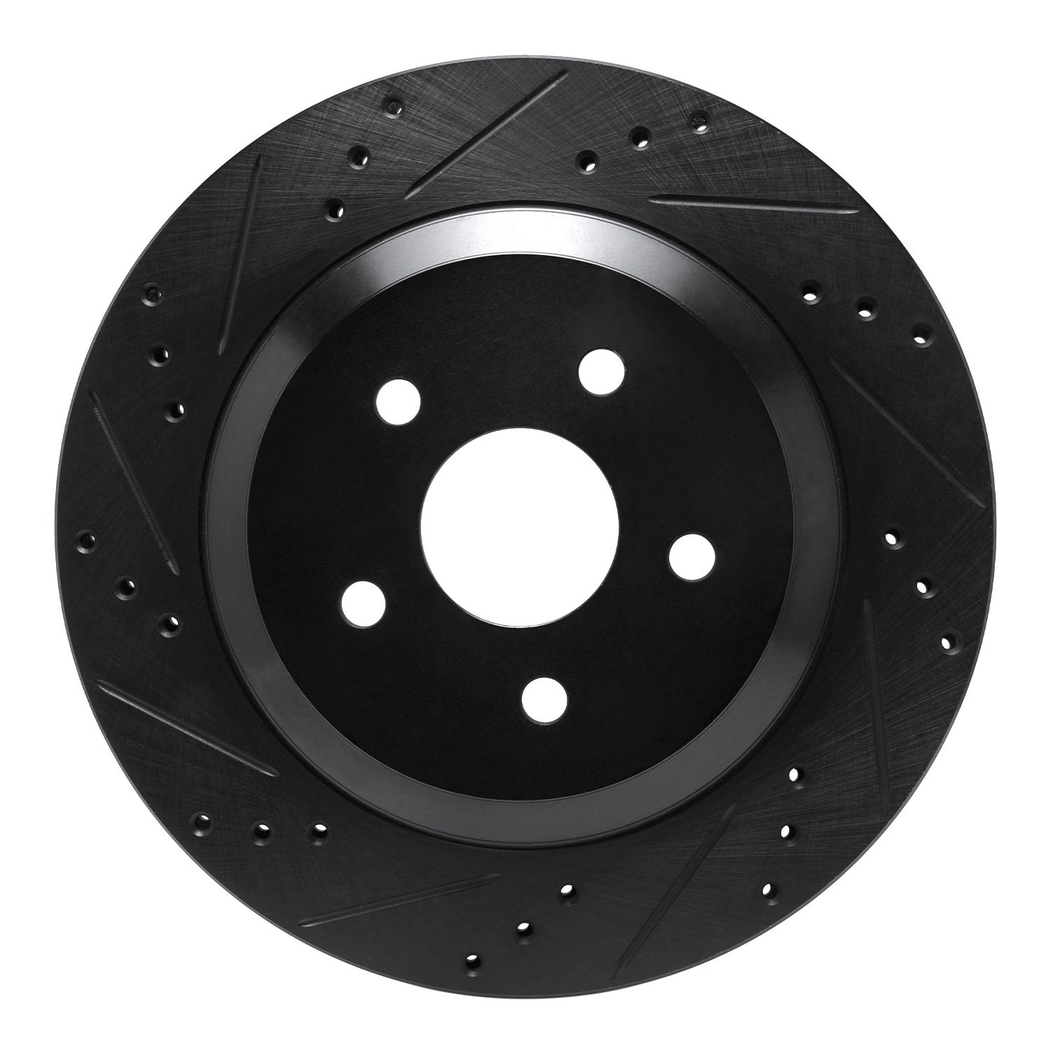 633-54087L Drilled/Slotted Brake Rotor [Black], 2004-2007 Ford/Lincoln/Mercury/Mazda, Position: Rear Left