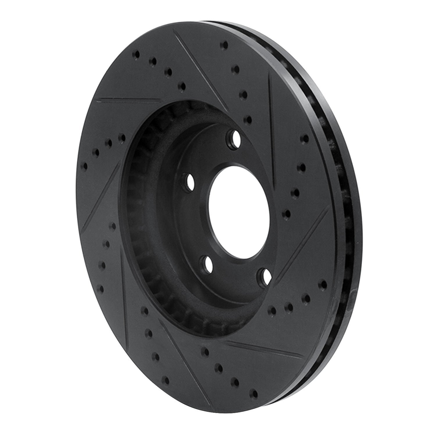 633-54091L Drilled/Slotted Brake Rotor [Black], 2007-2008 Ford/Lincoln/Mercury/Mazda, Position: Front Left