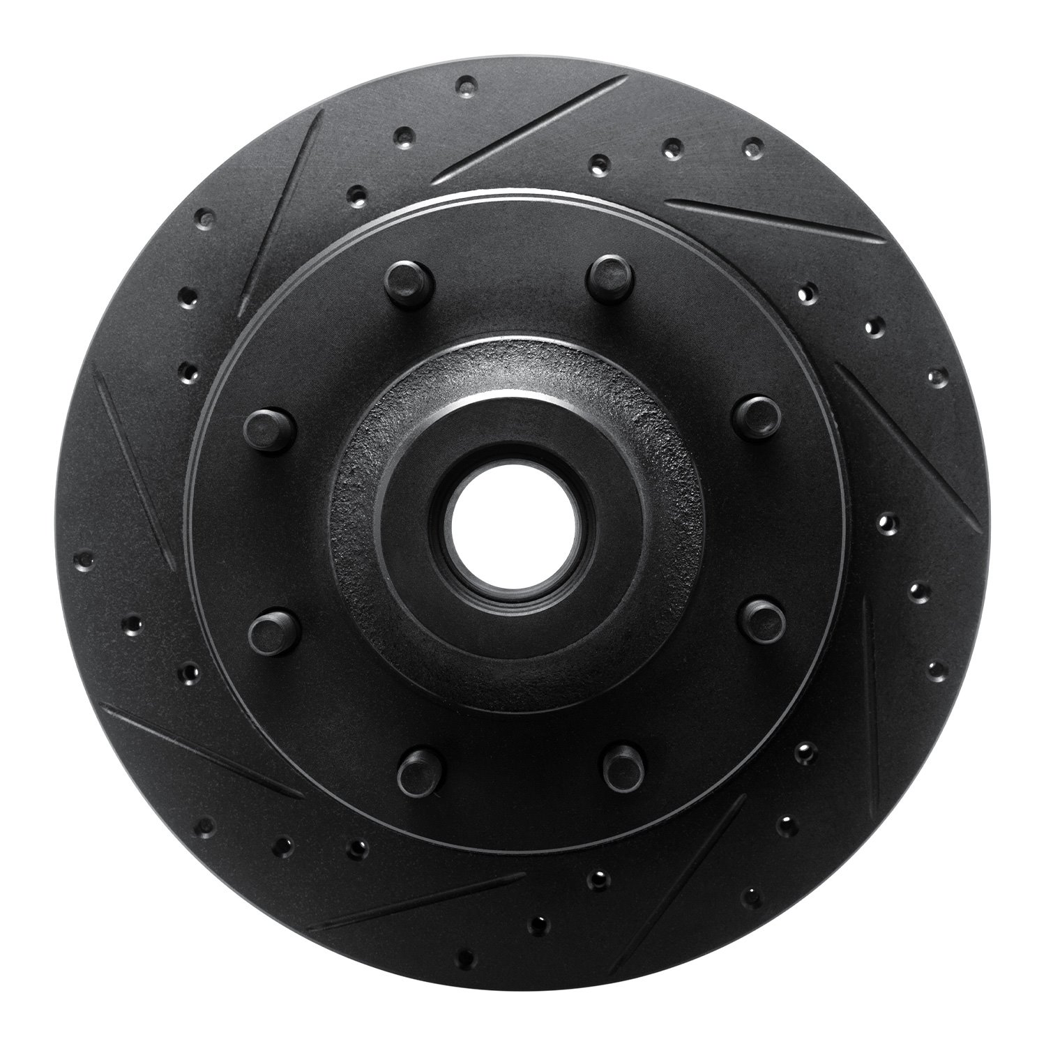 633-54098L Drilled/Slotted Brake Rotor [Black], 1973-1979 Ford/Lincoln/Mercury/Mazda, Position: Front Left