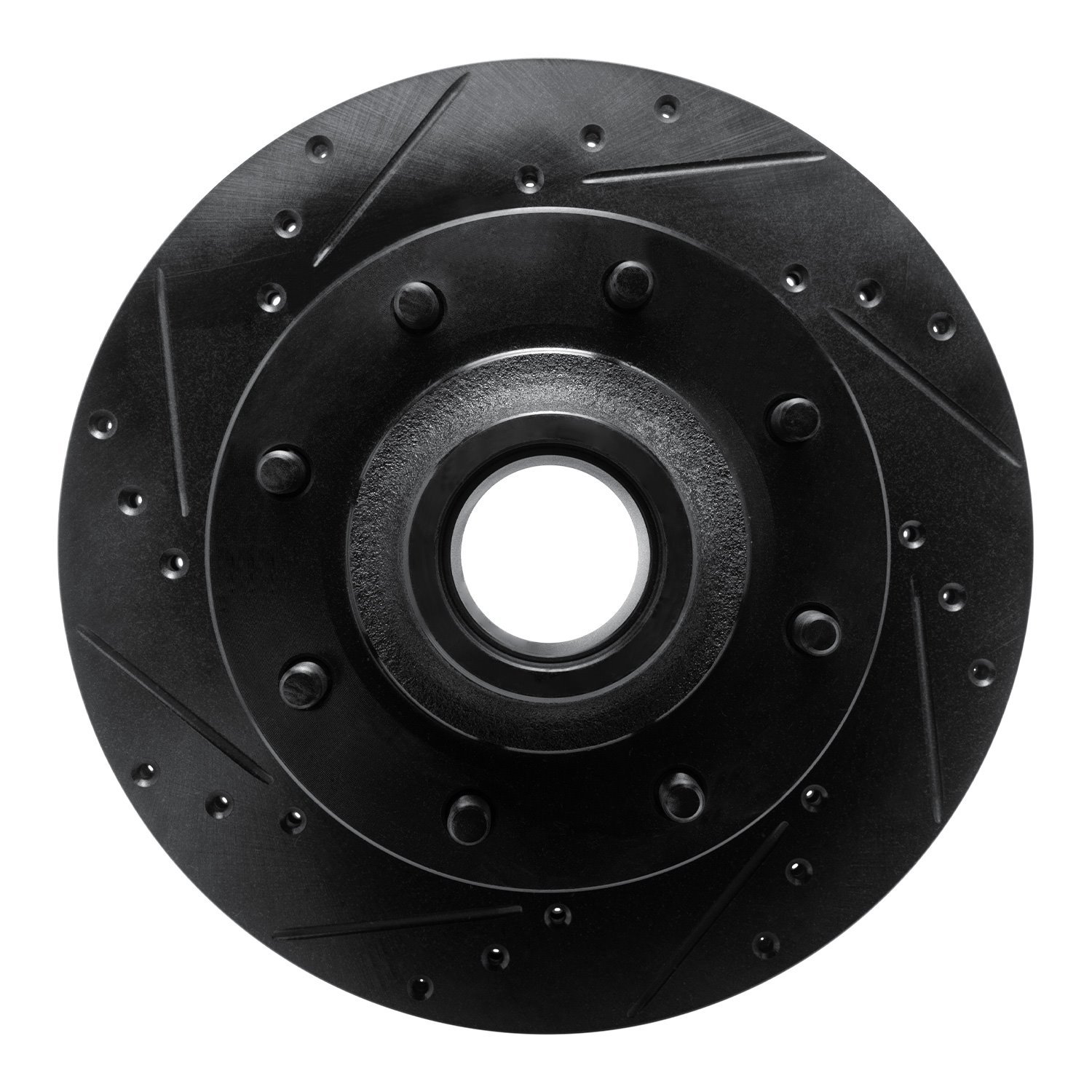 633-54105L Drilled/Slotted Brake Rotor [Black], 1980-1985 Ford/Lincoln/Mercury/Mazda, Position: Front Left