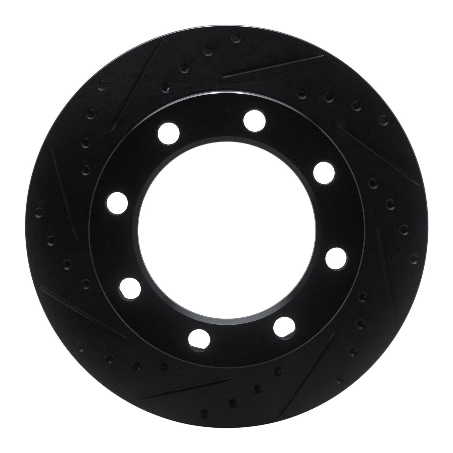 633-54108L Drilled/Slotted Brake Rotor [Black], 1980-1994 Ford/Lincoln/Mercury/Mazda, Position: Front Left
