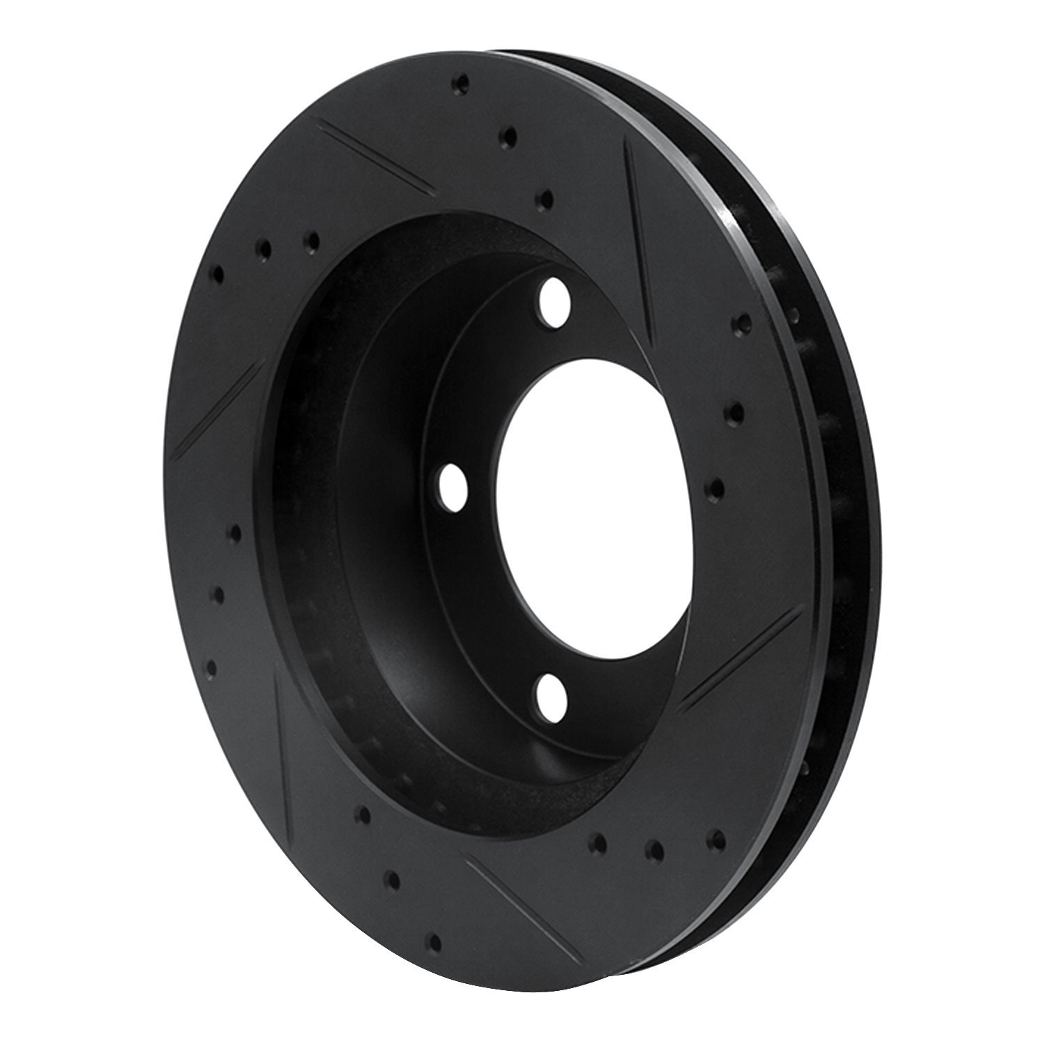 633-54109L Drilled/Slotted Brake Rotor [Black], 1976-1993 Ford/Lincoln/Mercury/Mazda, Position: Front Left