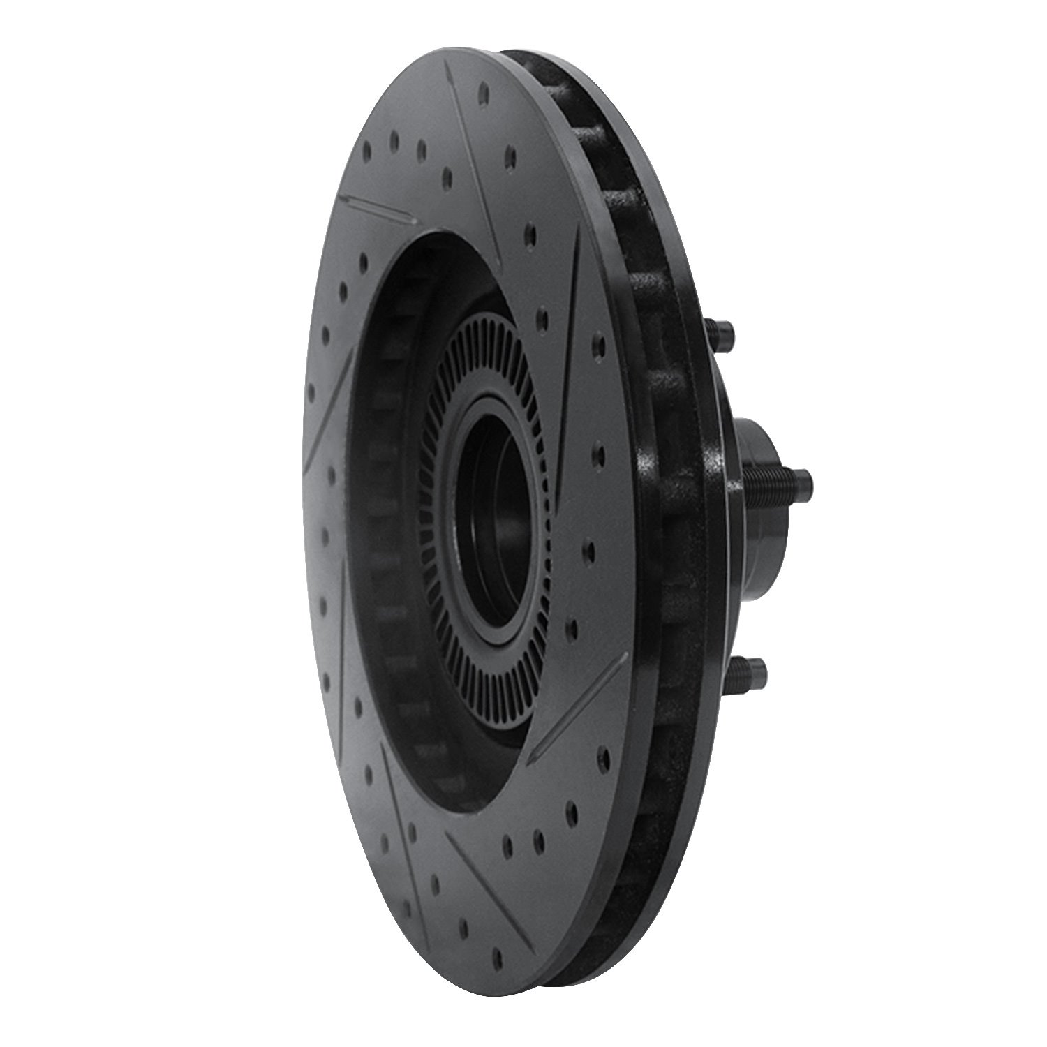 633-54141L Drilled/Slotted Brake Rotor [Black], 1995-2011 Ford/Lincoln/Mercury/Mazda, Position: Front Left