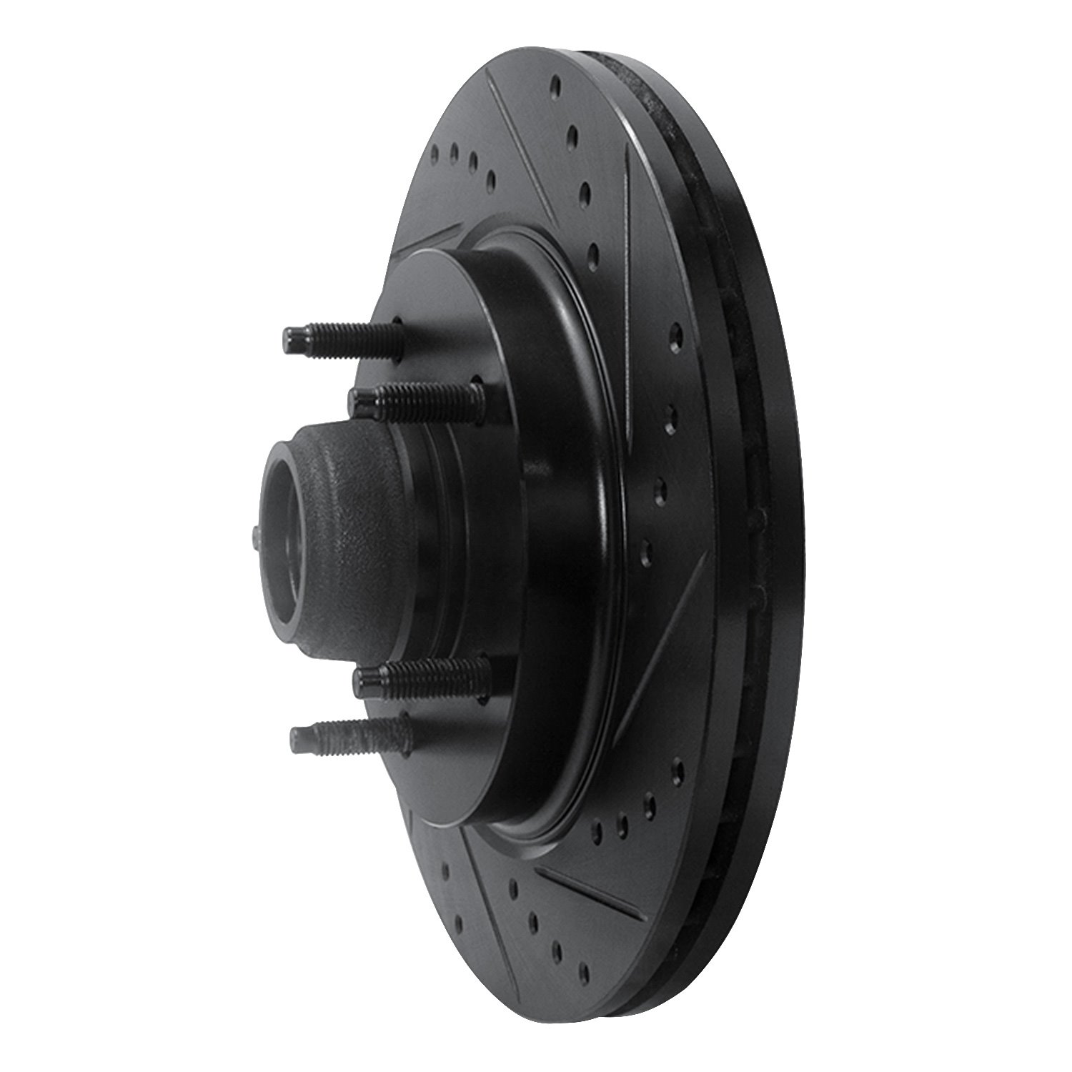 633-54146R Drilled/Slotted Brake Rotor [Black], 1997-1999 Ford/Lincoln/Mercury/Mazda, Position: Front Right