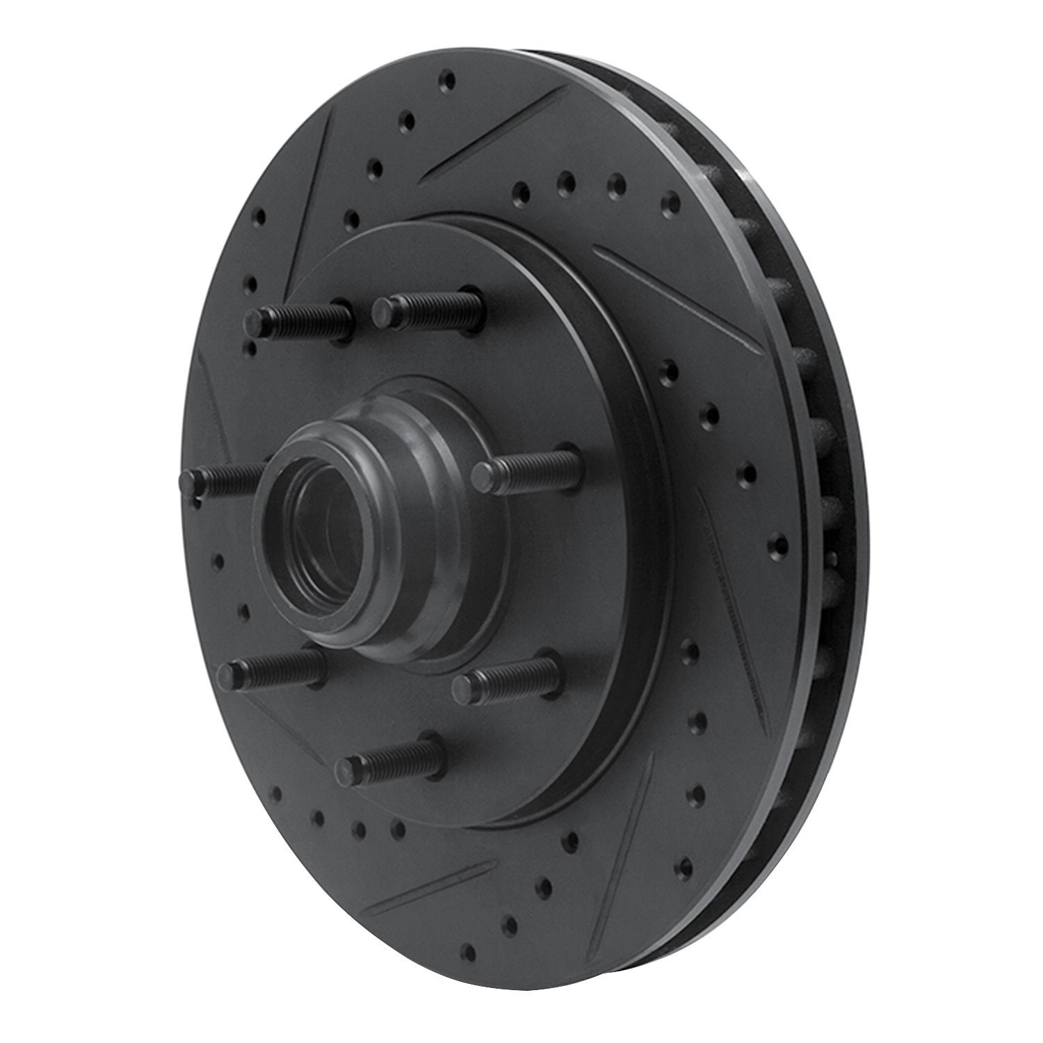 633-54150L Drilled/Slotted Brake Rotor [Black], 1997-2004 Ford/Lincoln/Mercury/Mazda, Position: Front Left