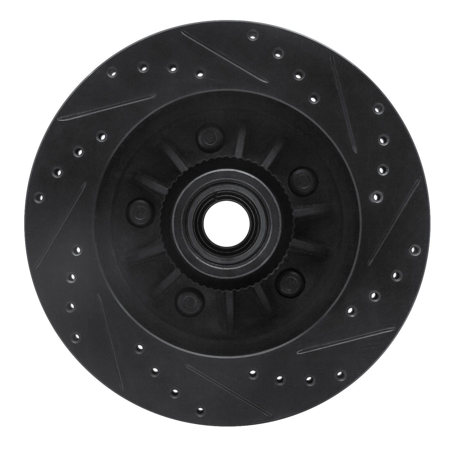 633-54153L Drilled/Slotted Brake Rotor [Black], 1997-2000 Ford/Lincoln/Mercury/Mazda, Position: Front Left