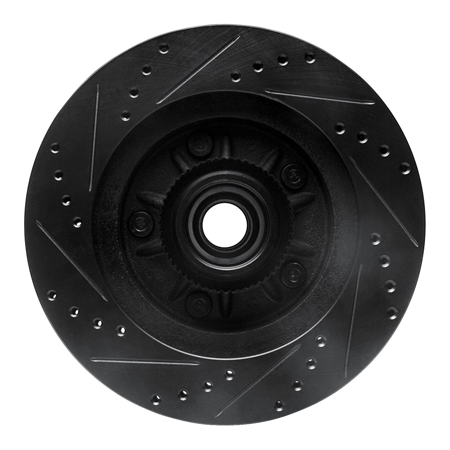 633-54169R Drilled/Slotted Brake Rotor [Black], 2000-2004 Ford/Lincoln/Mercury/Mazda, Position: Front Right