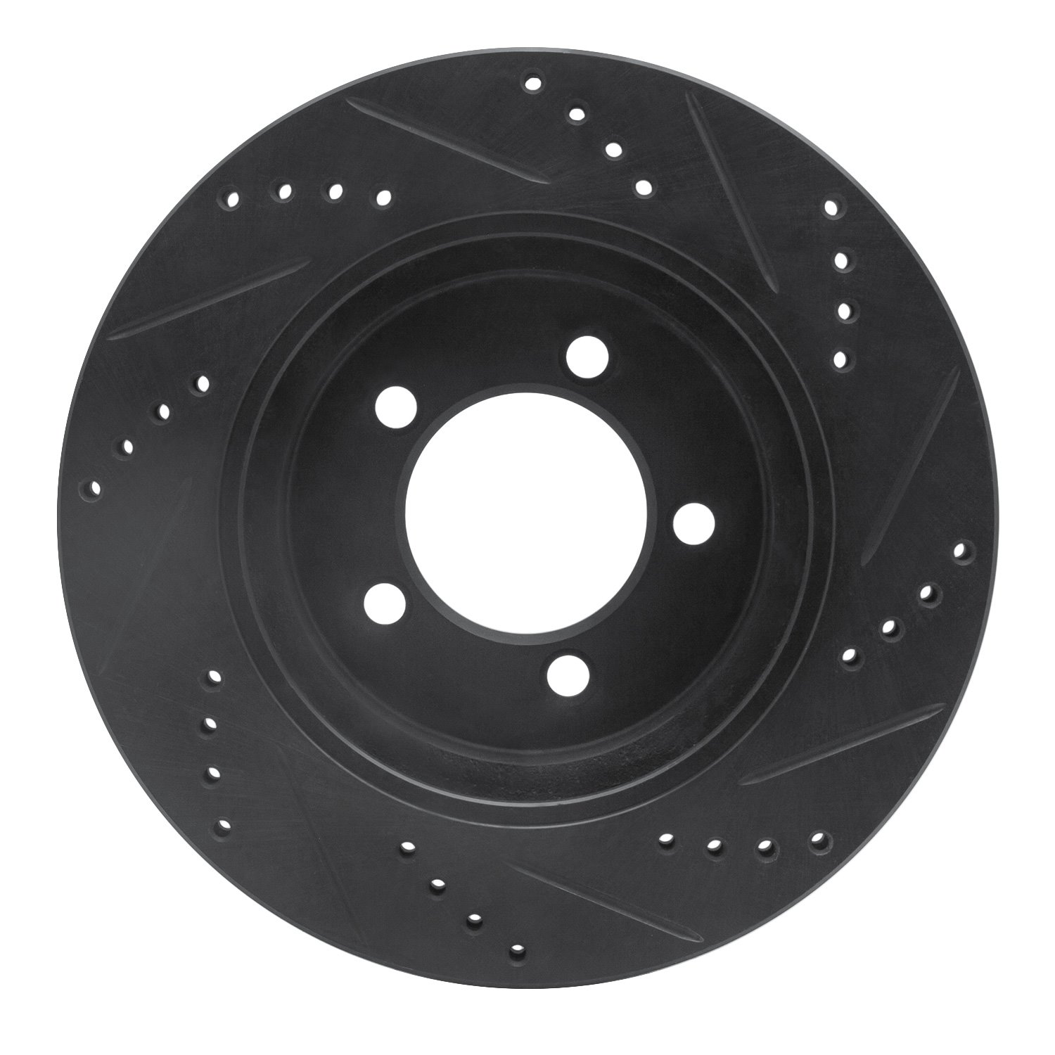 633-54179L Drilled/Slotted Brake Rotor [Black], 2002-2005 Ford/Lincoln/Mercury/Mazda, Position: Front Left