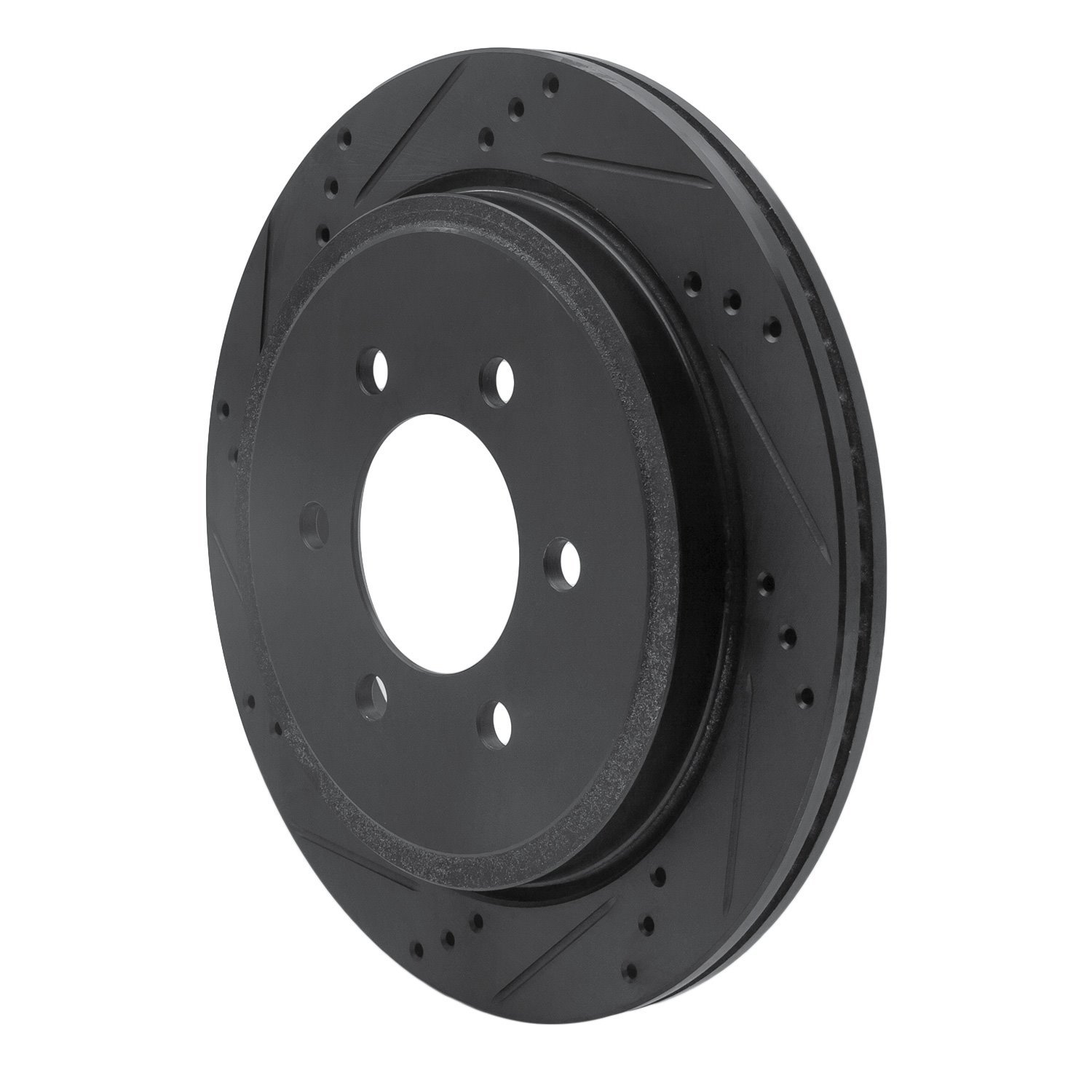 633-54181L Drilled/Slotted Brake Rotor [Black], 2002-2006 Ford/Lincoln/Mercury/Mazda, Position: Rear Left