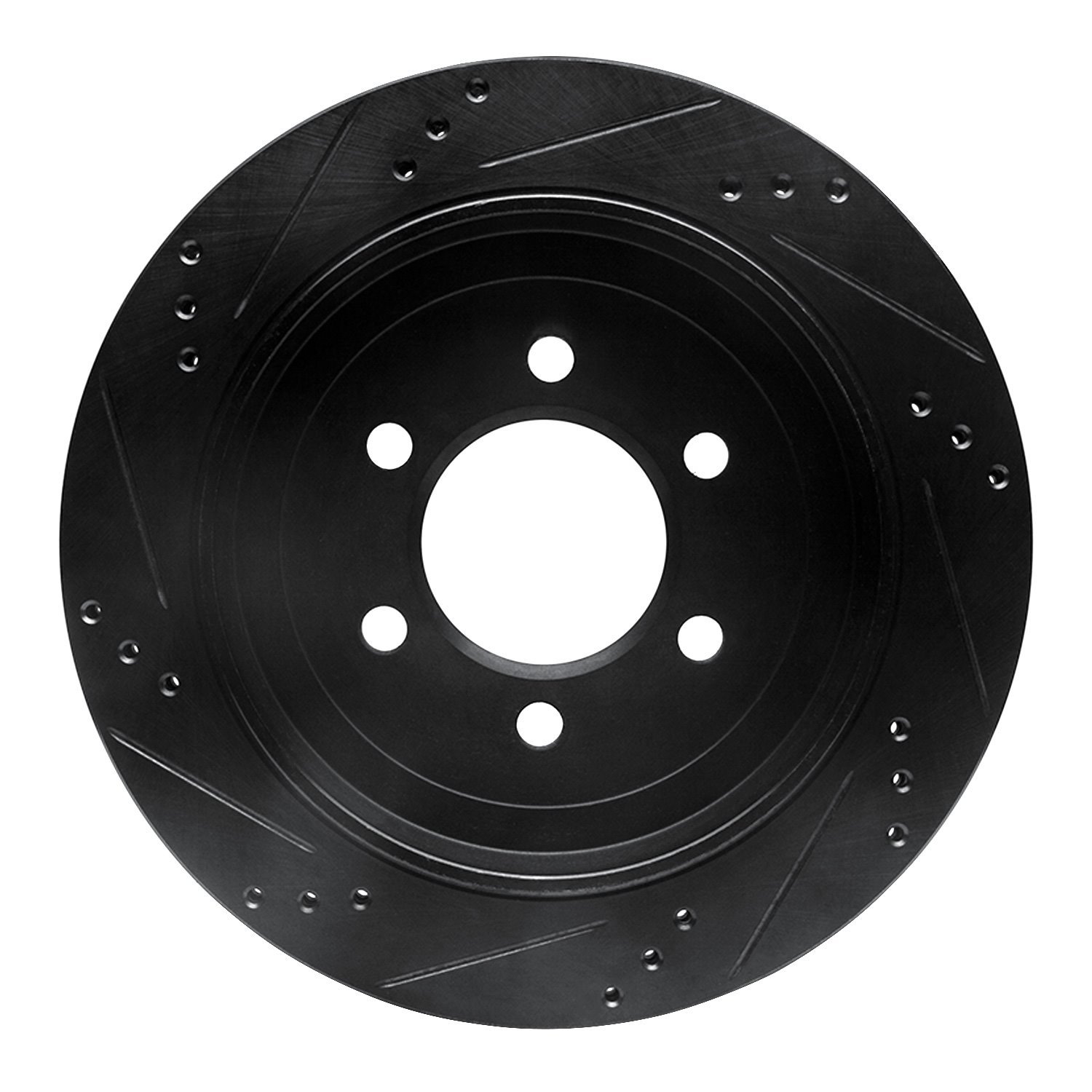 633-54181R Drilled/Slotted Brake Rotor [Black], 2002-2006 Ford/Lincoln/Mercury/Mazda, Position: Rear Right