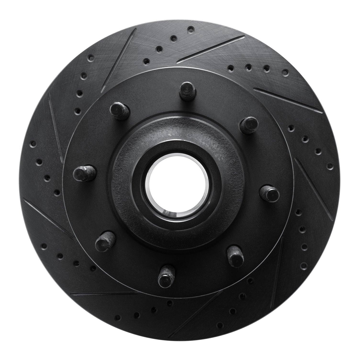 633-54190L Drilled/Slotted Brake Rotor [Black], 2003-2005 Ford/Lincoln/Mercury/Mazda, Position: Front Left