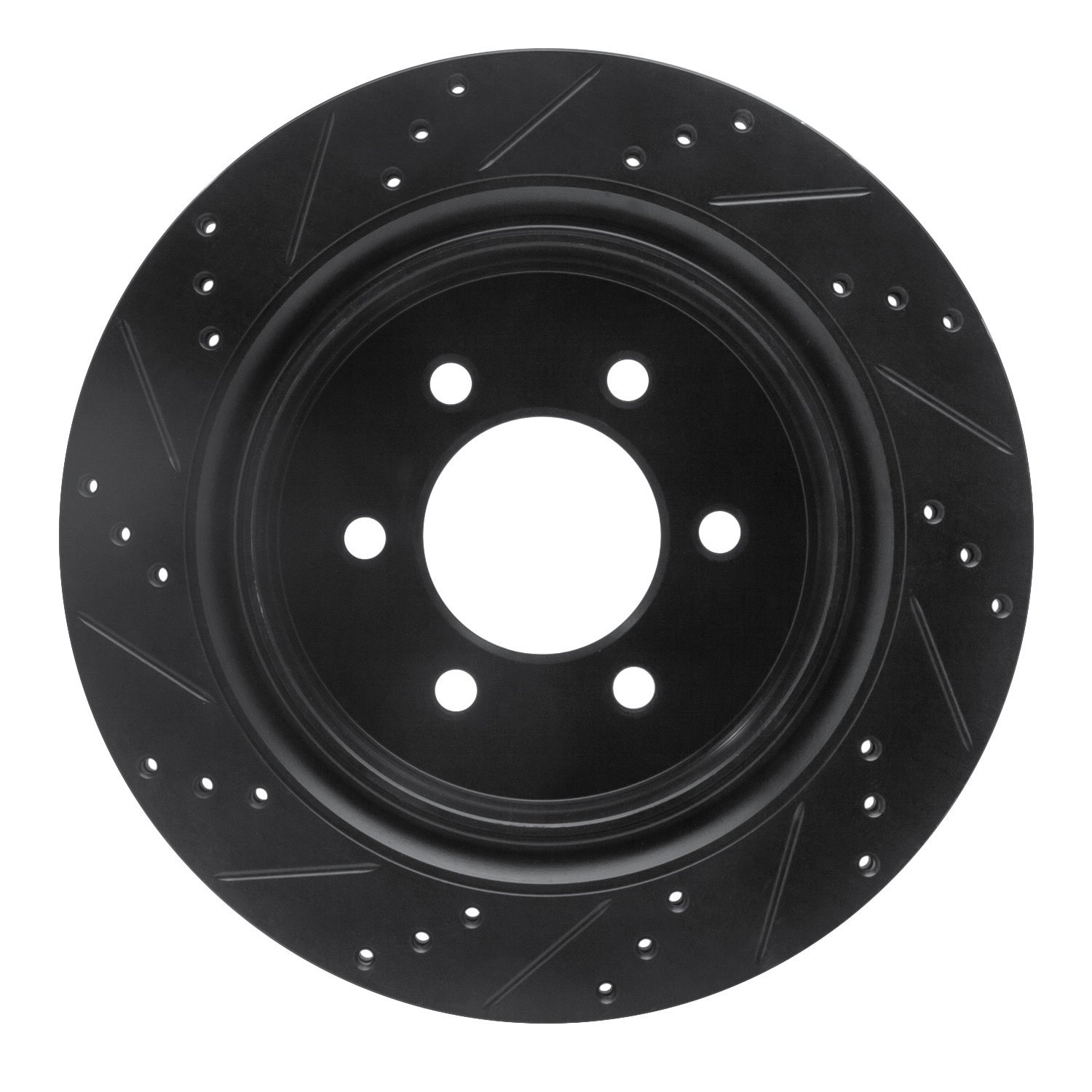 633-54220R Drilled/Slotted Brake Rotor [Black], 2012-2020 Ford/Lincoln/Mercury/Mazda, Position: Rear Right
