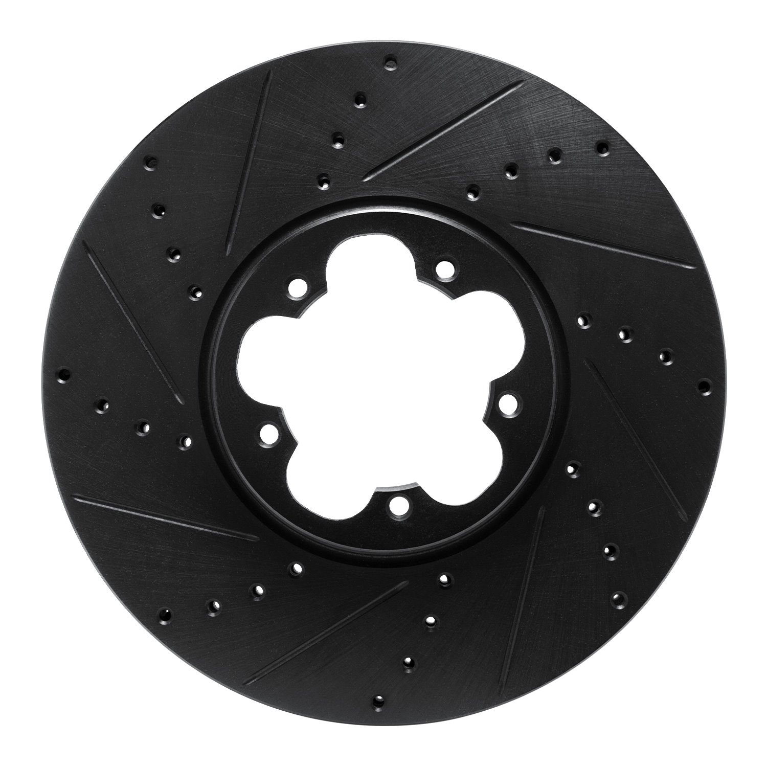 633-54232L Drilled/Slotted Brake Rotor [Black], 2014-2019 Ford/Lincoln/Mercury/Mazda, Position: Front Left