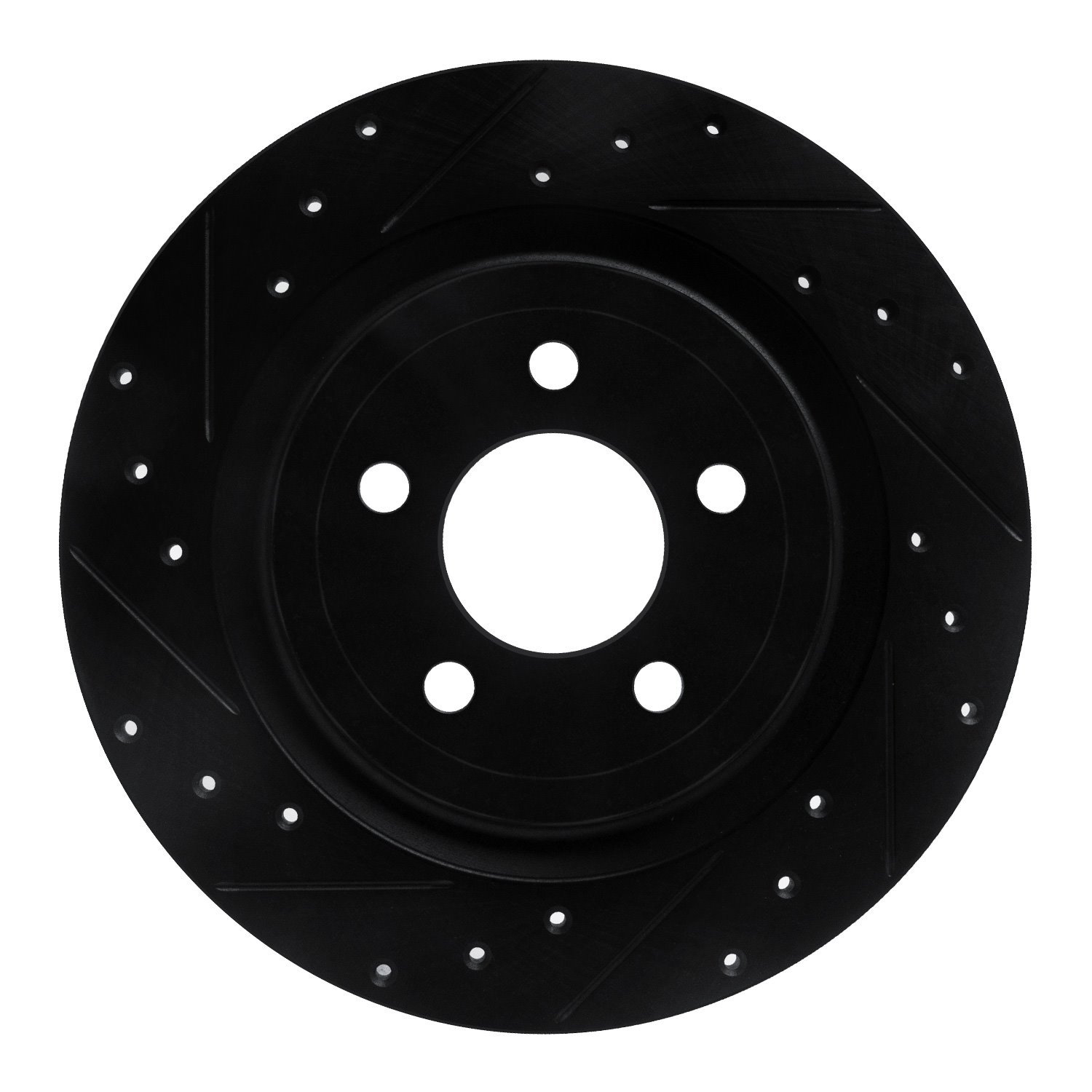 633-54280L Drilled/Slotted Brake Rotor [Black], Fits Select Ford/Lincoln/Mercury/Mazda, Position: Rear Left