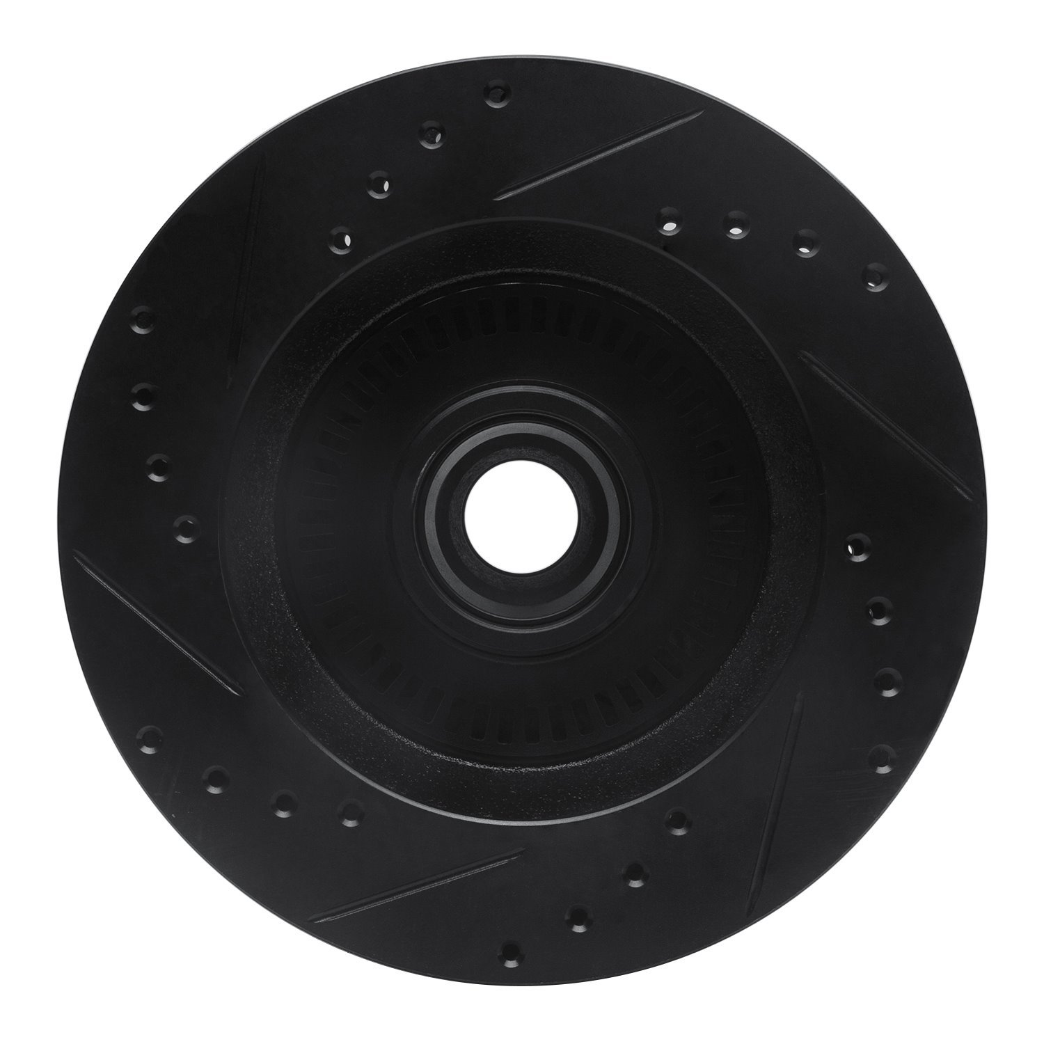 633-55000R Drilled/Slotted Brake Rotor [Black], 1987-1992 Ford/Lincoln/Mercury/Mazda, Position: Front Right