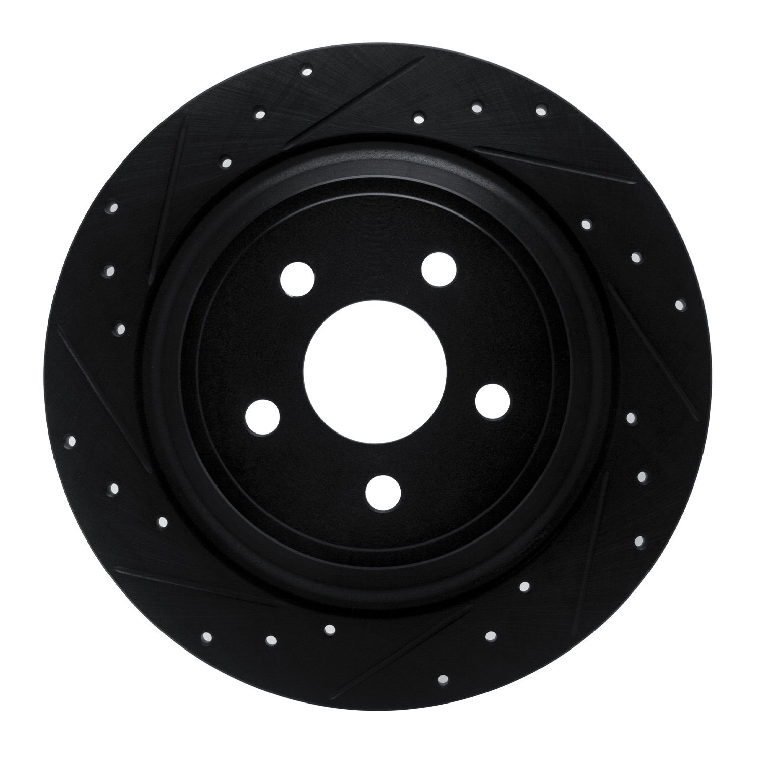 633-55005L Drilled/Slotted Brake Rotor [Black], Fits Select Ford/Lincoln/Mercury/Mazda, Position: Rear Left