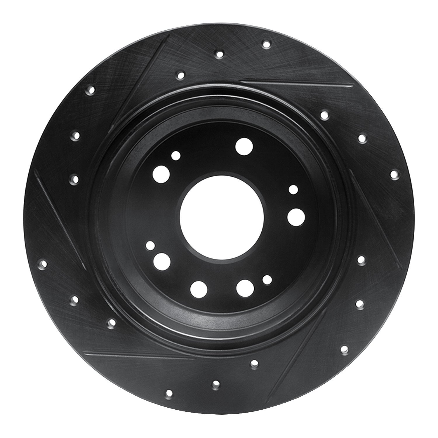 633-58018R Drilled/Slotted Brake Rotor [Black], 2002-2004 Acura/Honda, Position: Rear Right