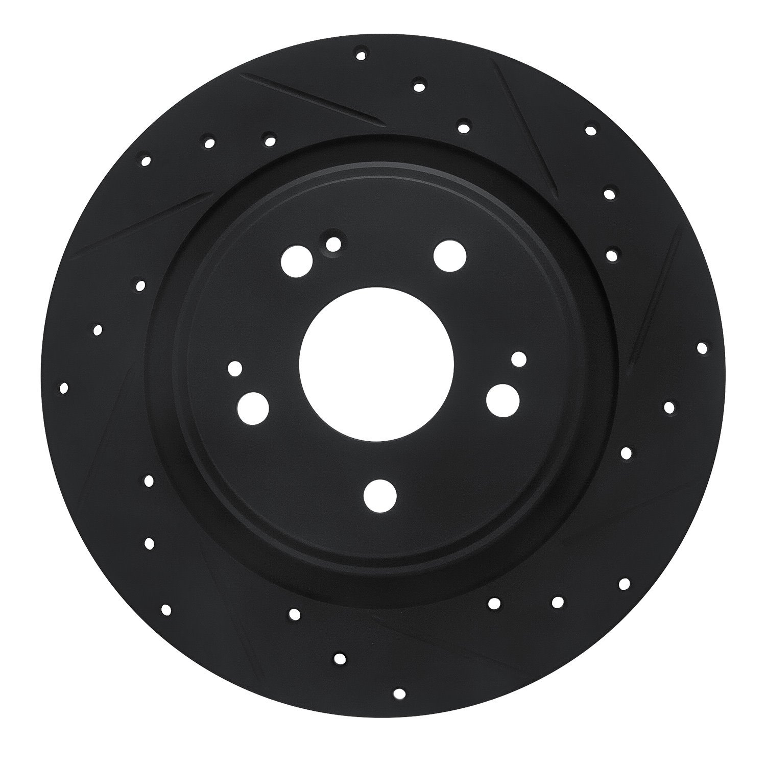 633-58030R Drilled/Slotted Brake Rotor [Black], 2017-2020 Acura/Honda, Position: Rear Right