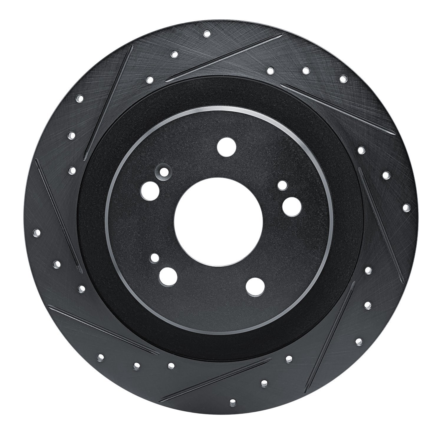 633-58036L Drilled/Slotted Brake Rotor [Black], Fits Select Acura/Honda, Position: Rear Left